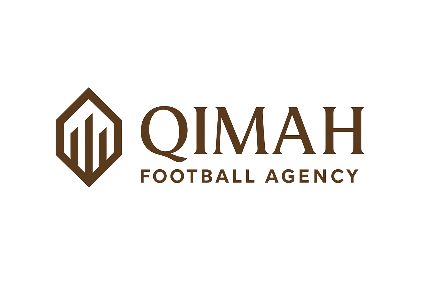 QIMAH Football Agency logo — elite football talent management based in Riyadh, representing Middle Eastern players globally.
