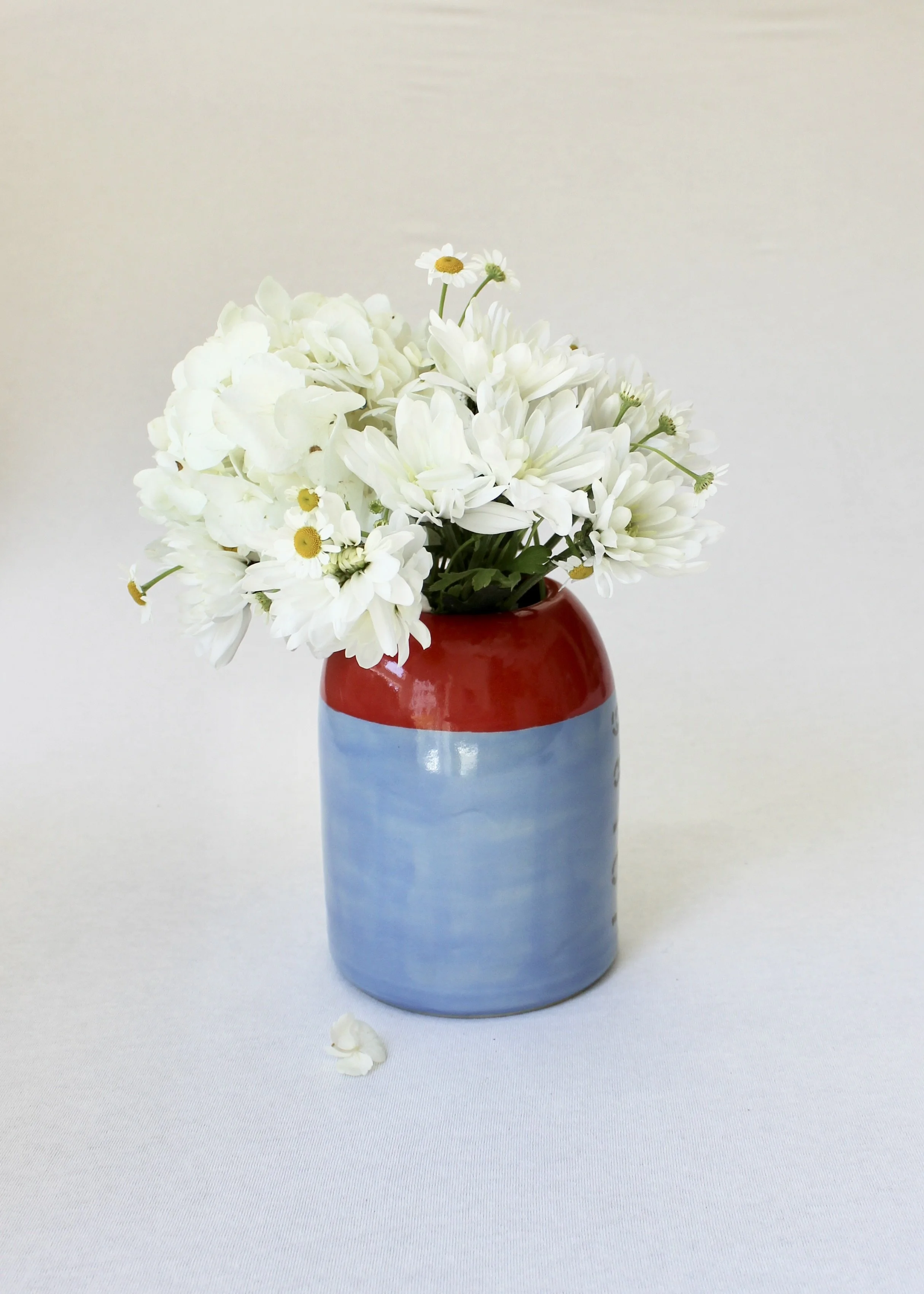 Buoy Vase - Light Blue & Red