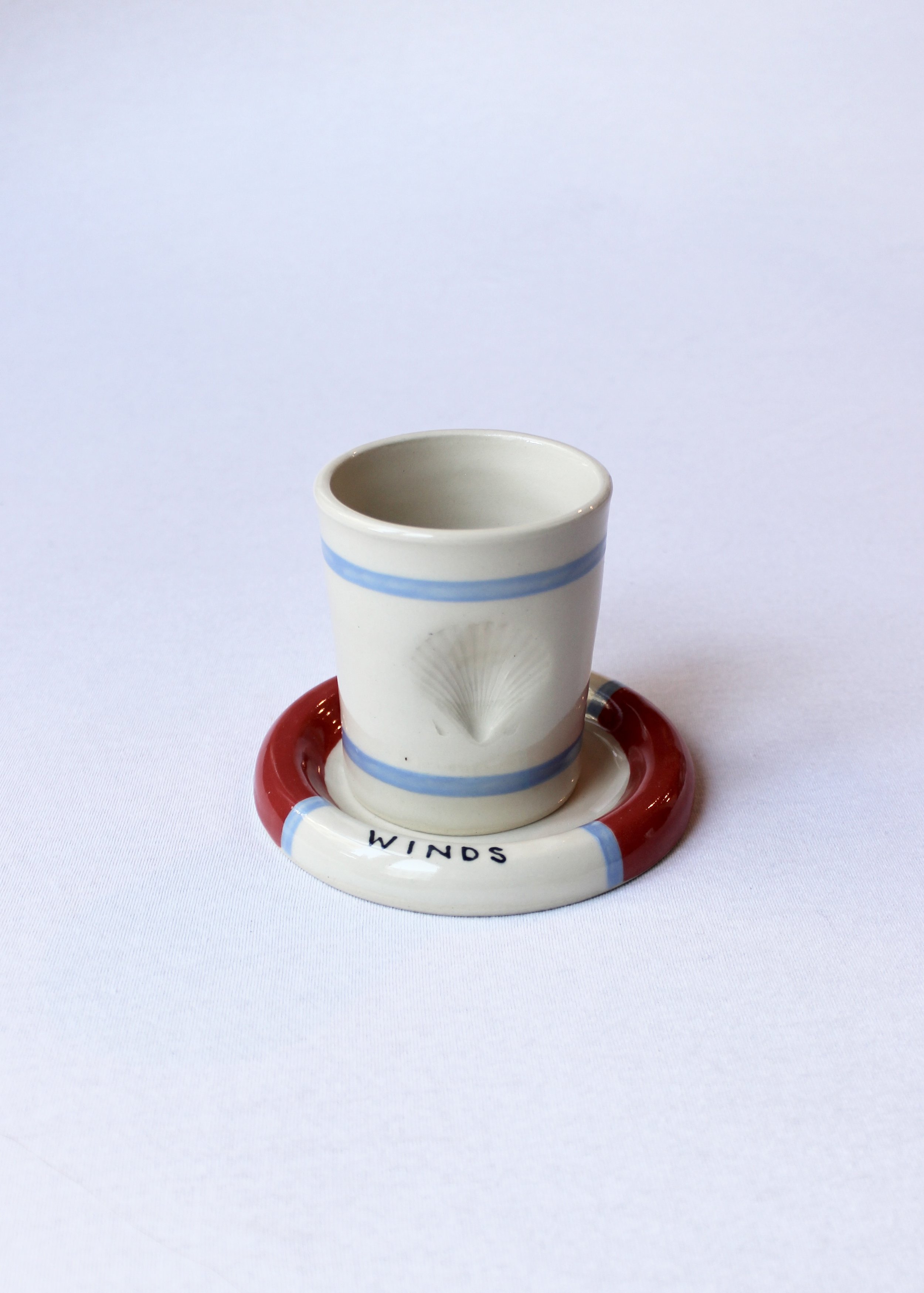 Buoy Cup & Coaster - Light Blue & Red