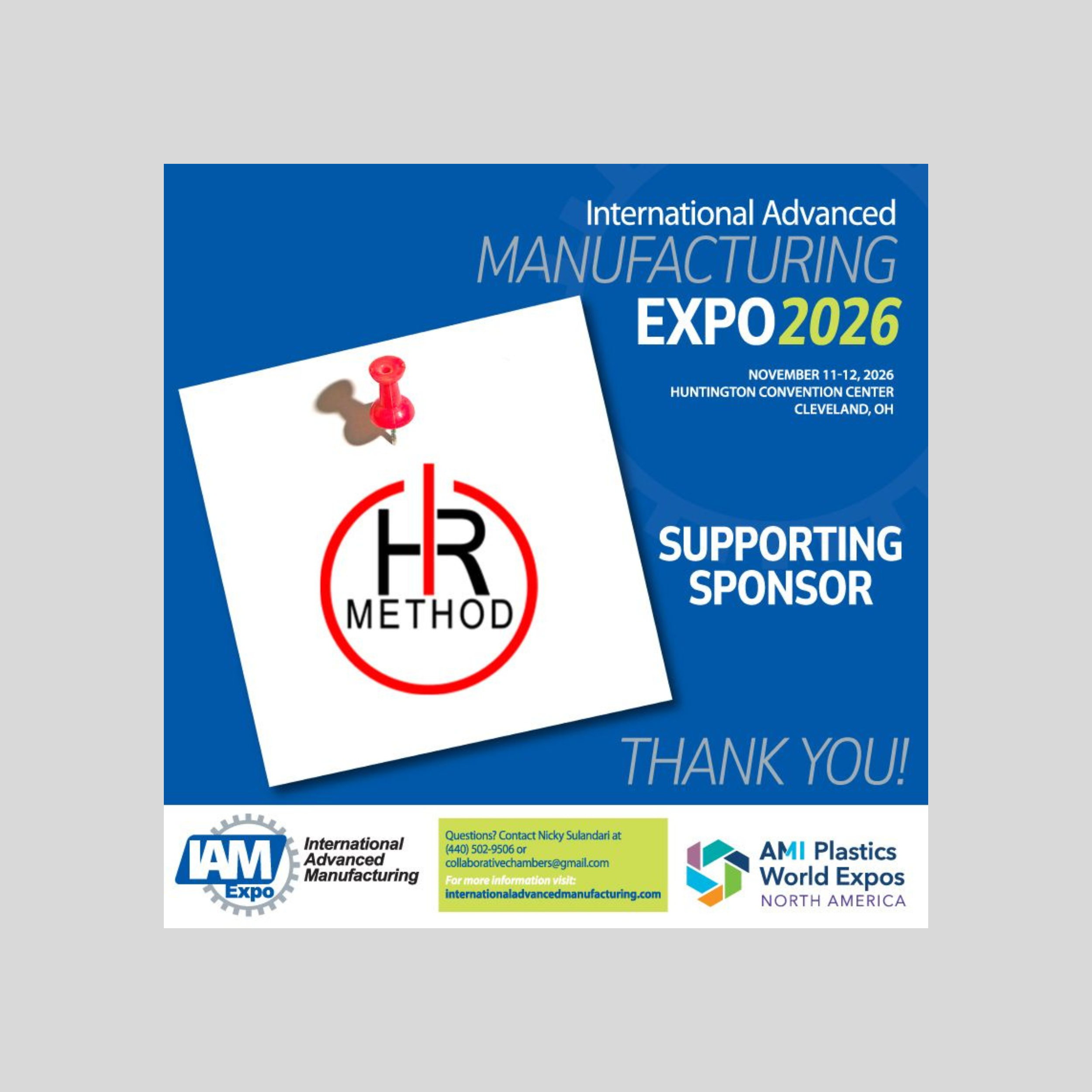 We're proud to stand alongside industry leaders as a supporting sponsor of the International Advanced Manufacturing Expo 2026!