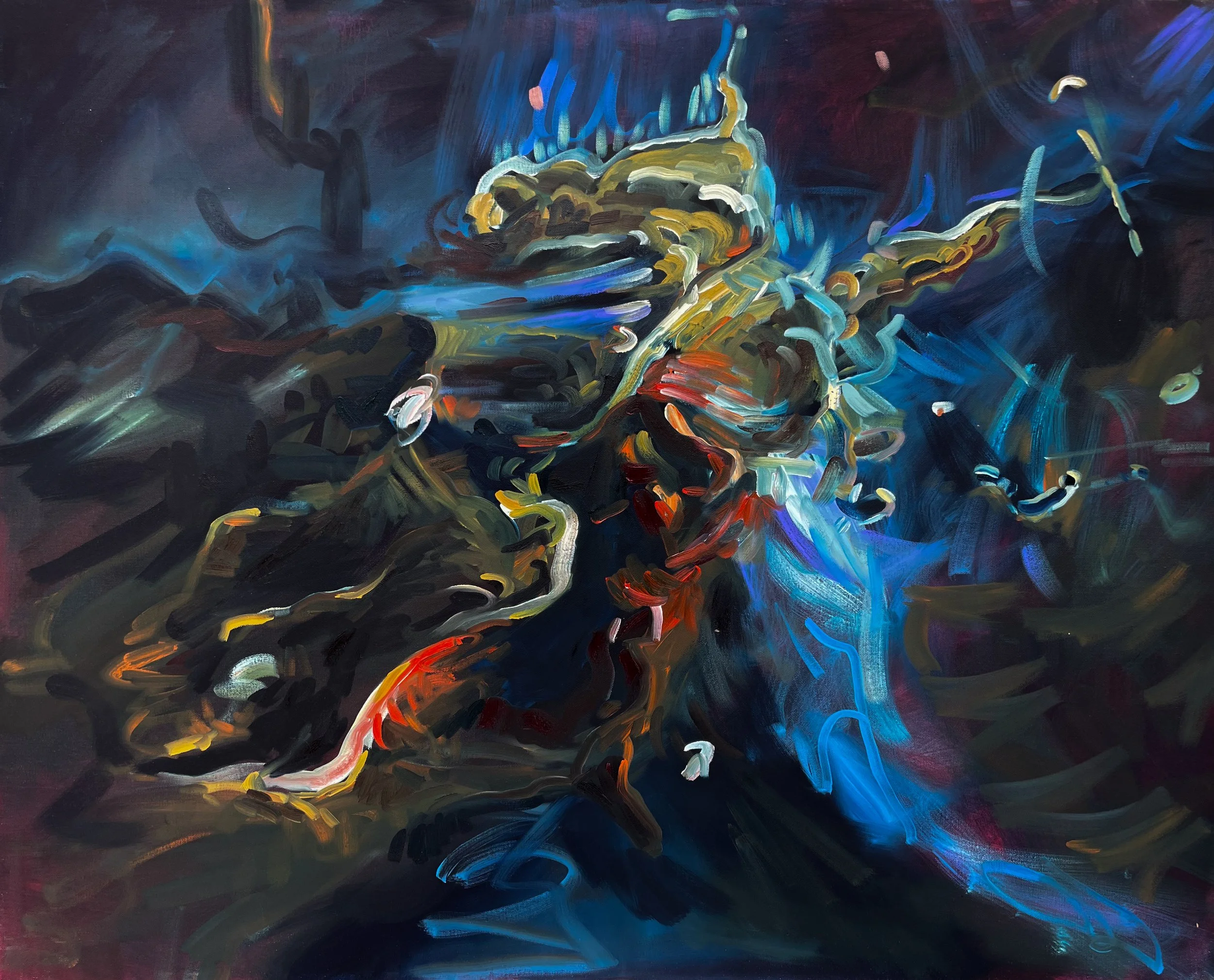 Aorta Of Consciousness (2025)
Oil On Canvas
80 x 100 cm 
Collection: Fractals of Existence (ongoing)