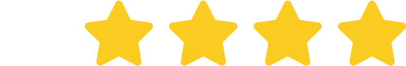 Four gold stars in a row on a black background.