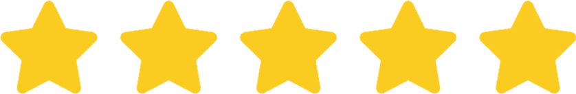 Five yellow stars in a row on a black background