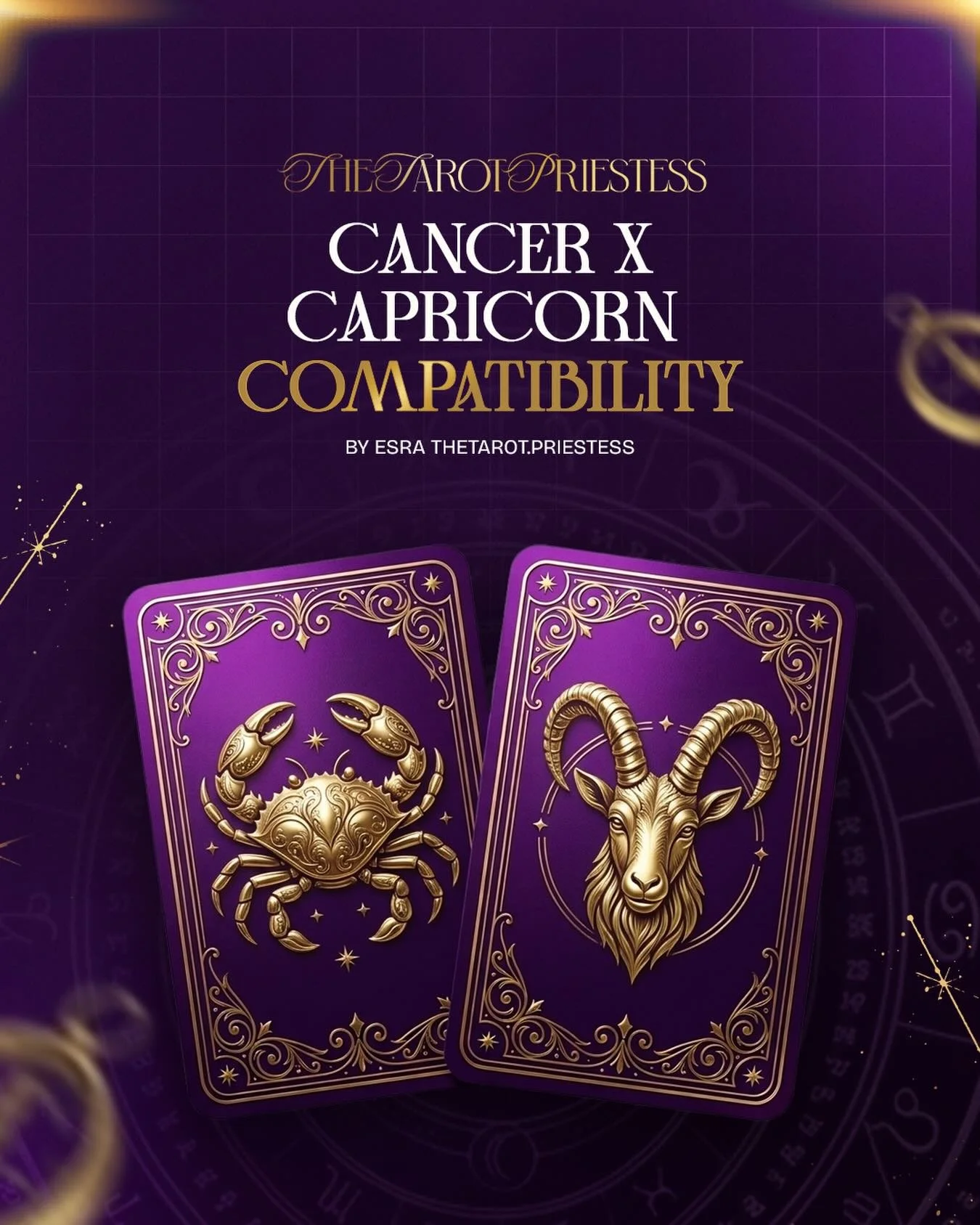 The ultimate power couple where intuition meets discipline. 

Nurturing, emotionally intelligent leaders paired with Capricorn&rsquo;s grounded persistence. Opposites in nature, but aligned in purpose - this is one of the most enduring, long-lasting 