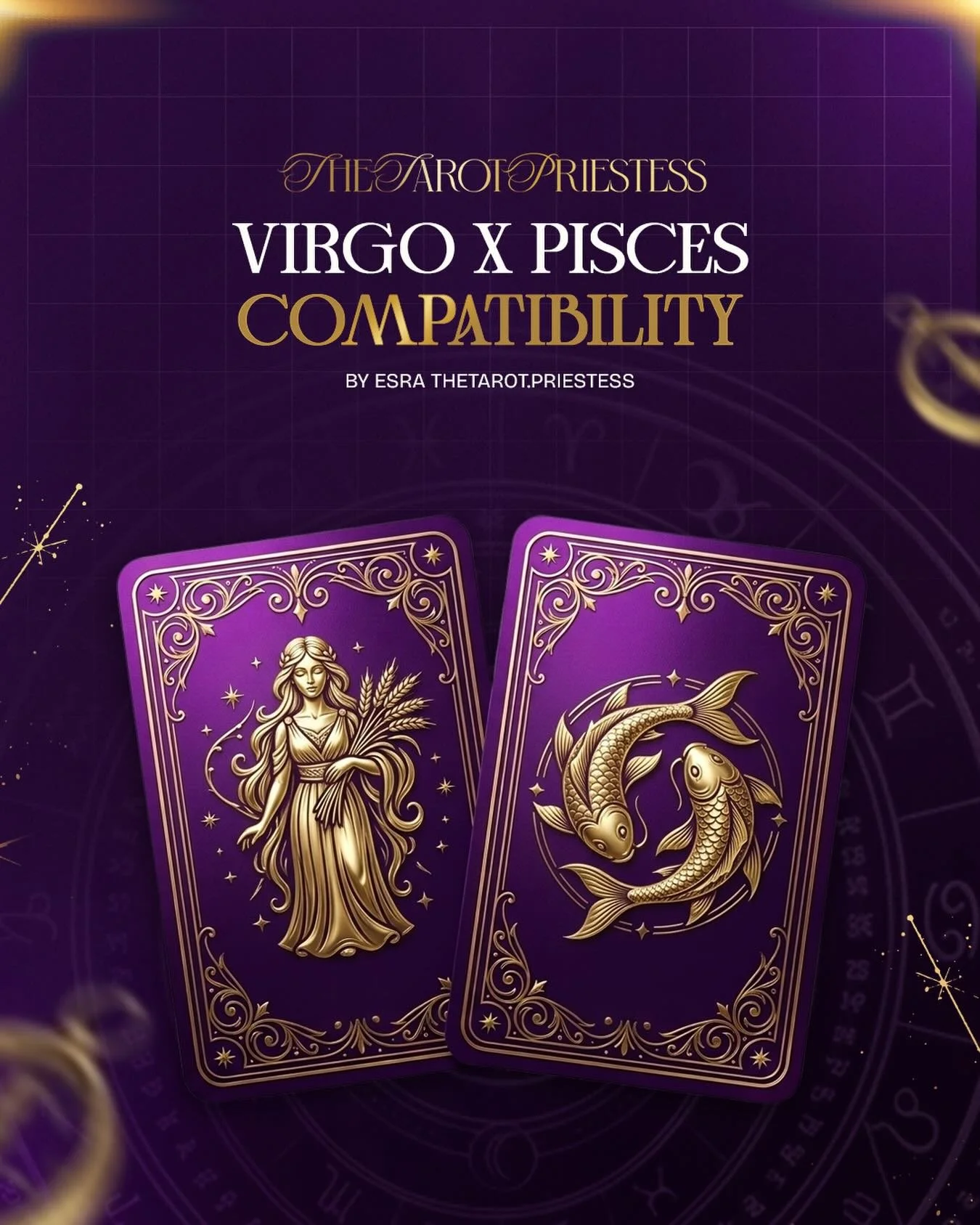 Virgo &amp; Pisces: the dreamer and the perfectionist. A beautifully balanced pairing where intuition meets stability. Pisces brings the magic, imagination, and emotional depth, while Virgo grounds it with care, structure, and quiet devotion.

Togeth