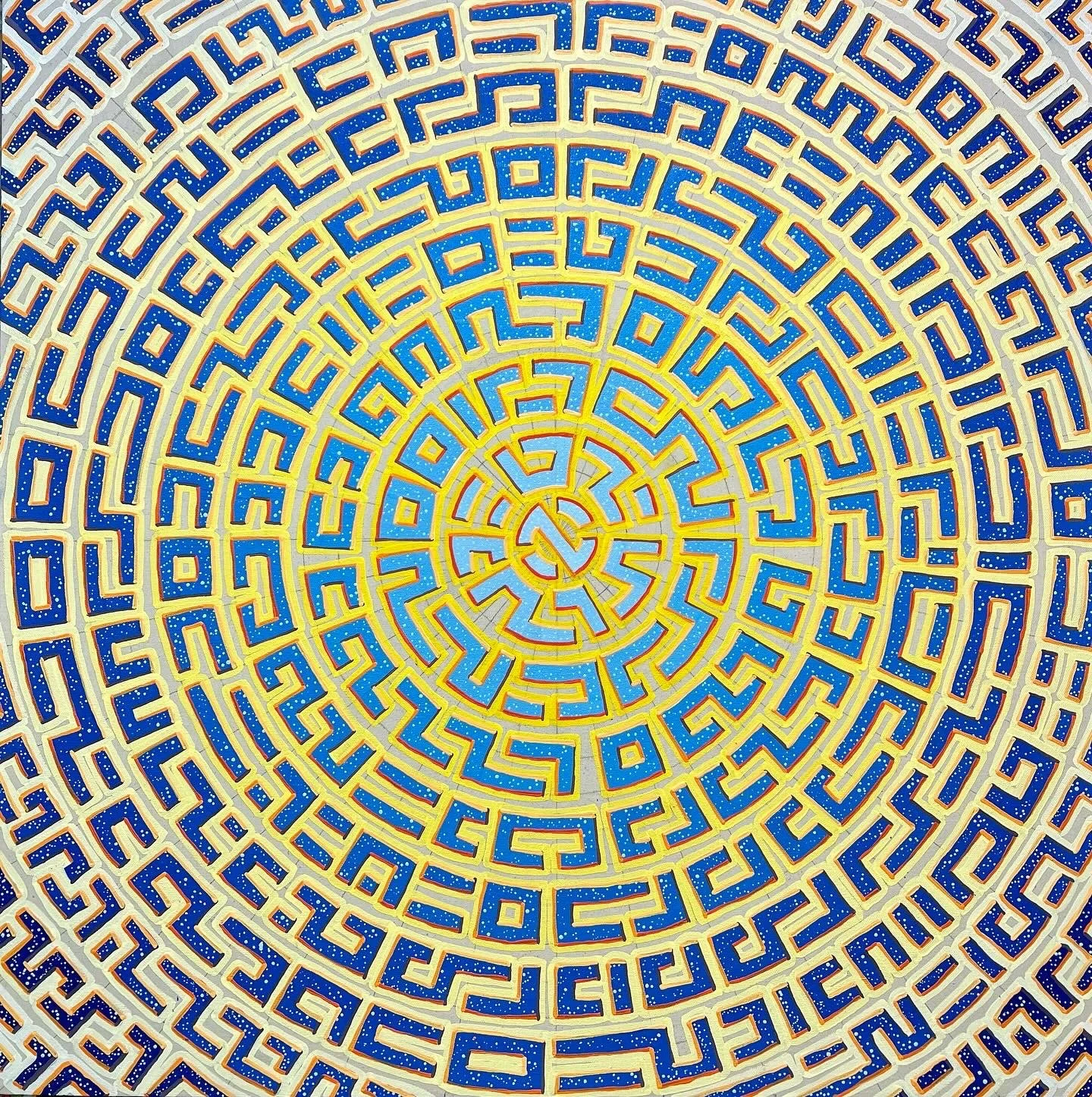 "October Skies," 2023. Acrylic on canvas. 32x32. Private collection. 