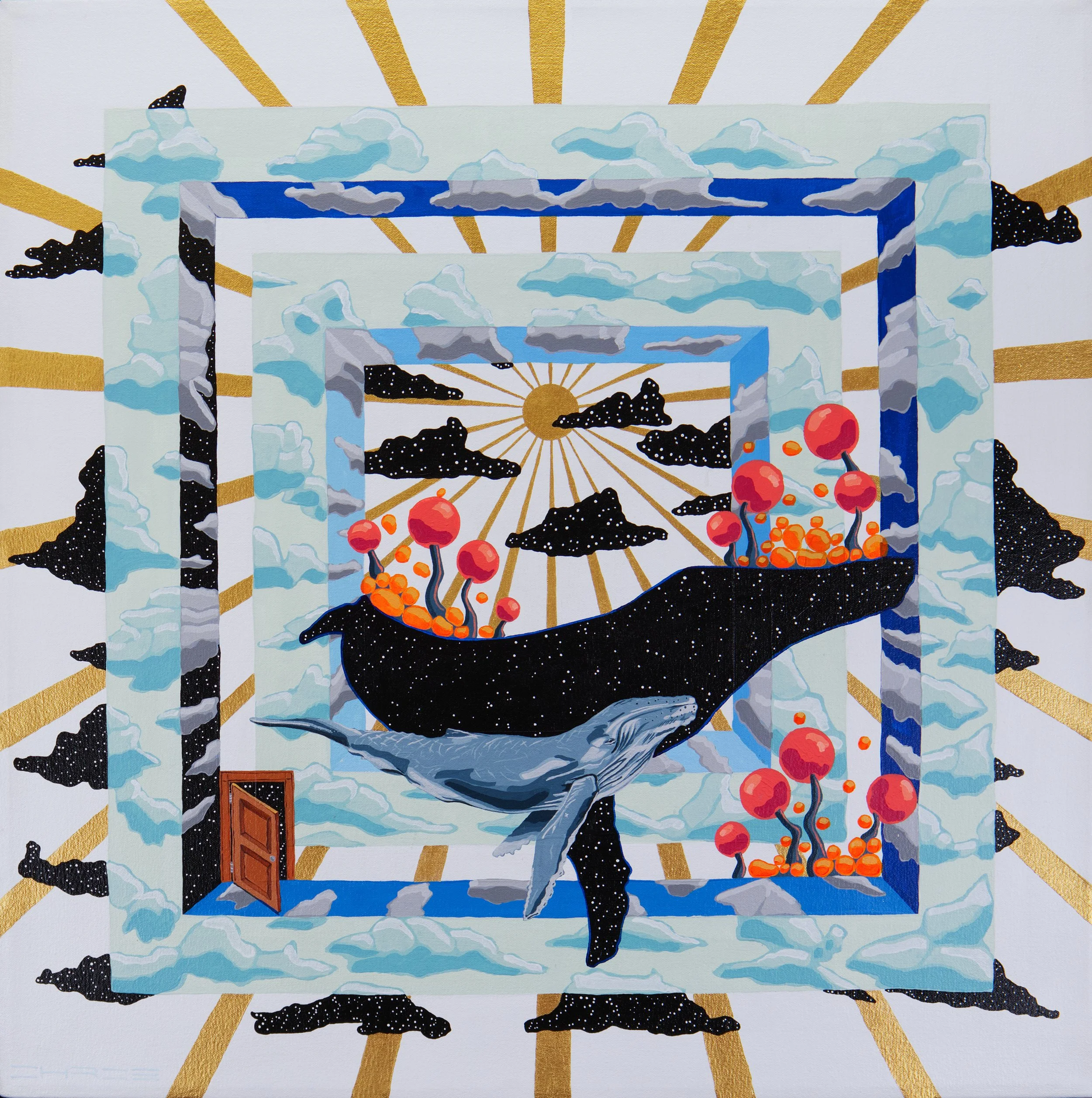"Spirit Guide," 2025. Acrylic on canvas. 30x30. Available for purchase.