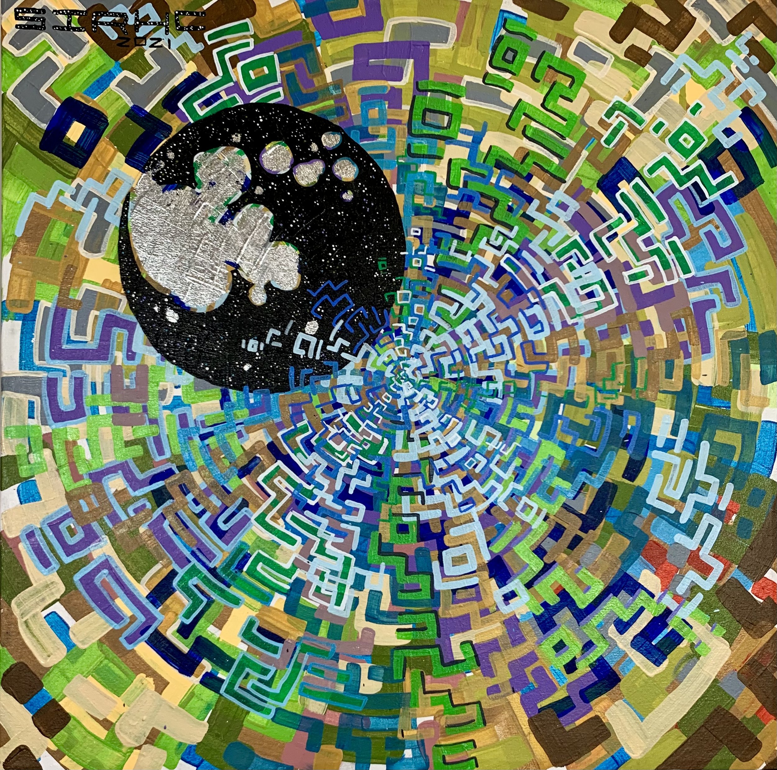 "View from the Sun," 2021. Acrylic on canvas. 24x24. Private collection. 