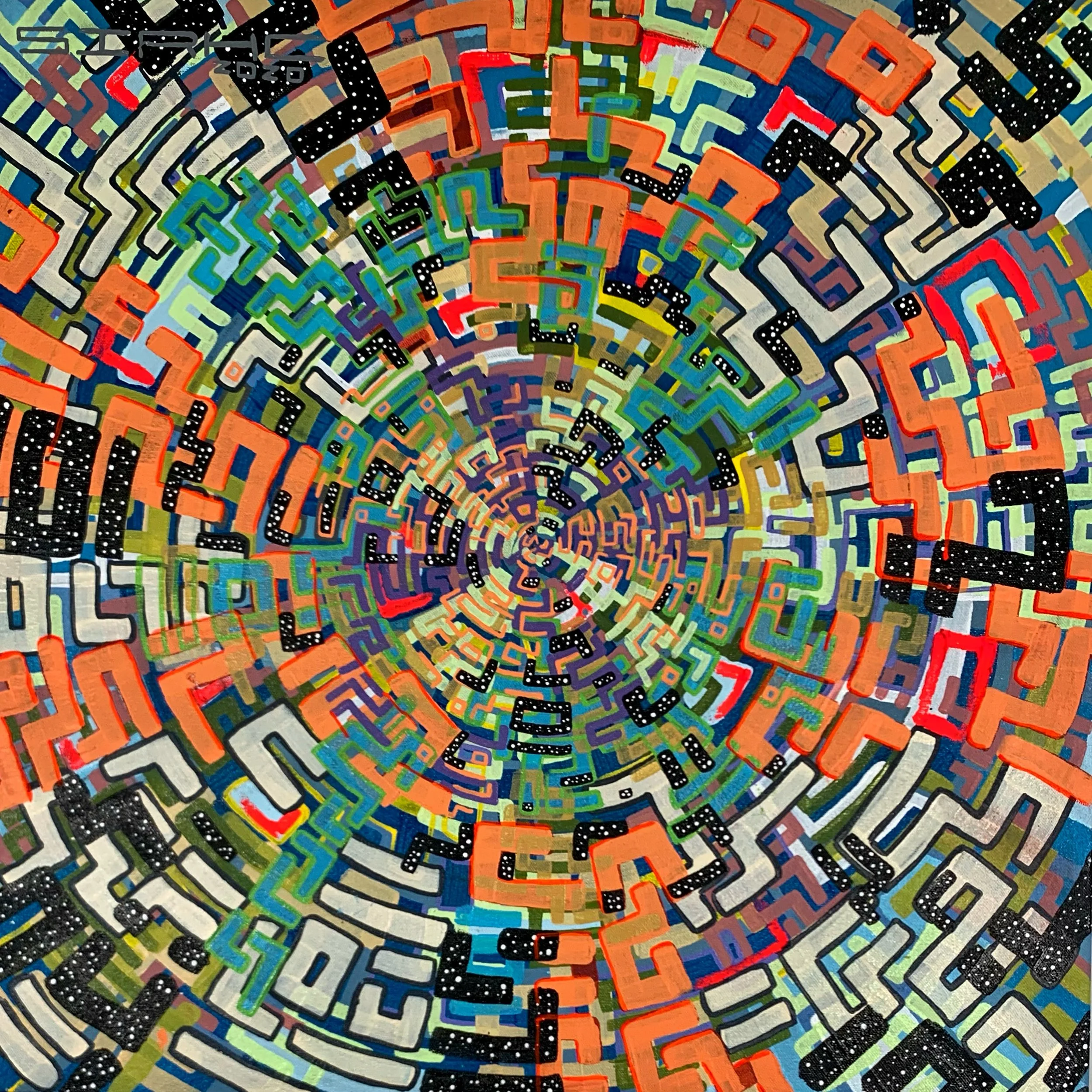 "A year in review" 2020. Acrylic on canvas. 20x20. Private collection. 