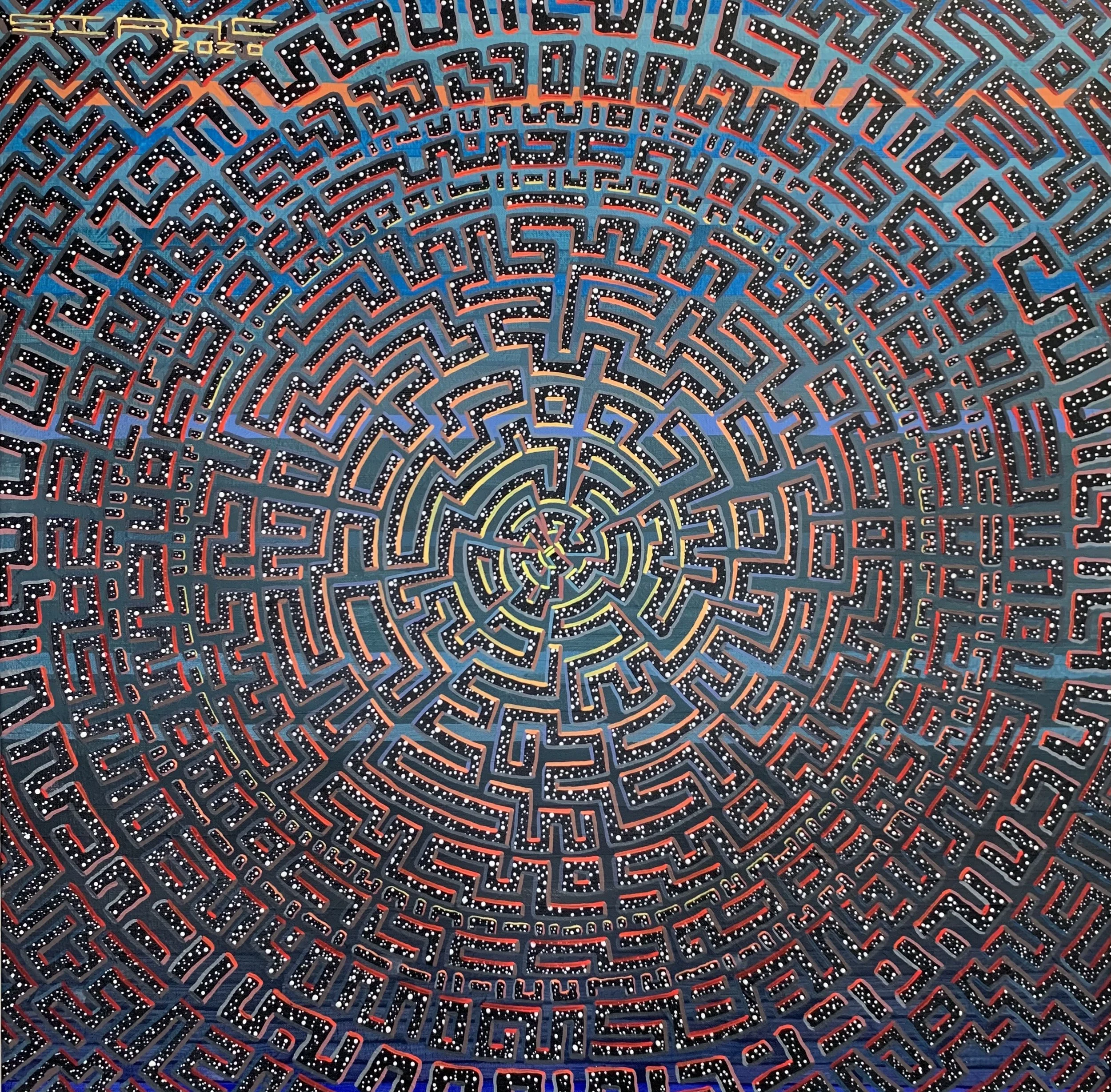 "The Navigator" 2021. Acrylic on canvas. 28x28. Private collection. 