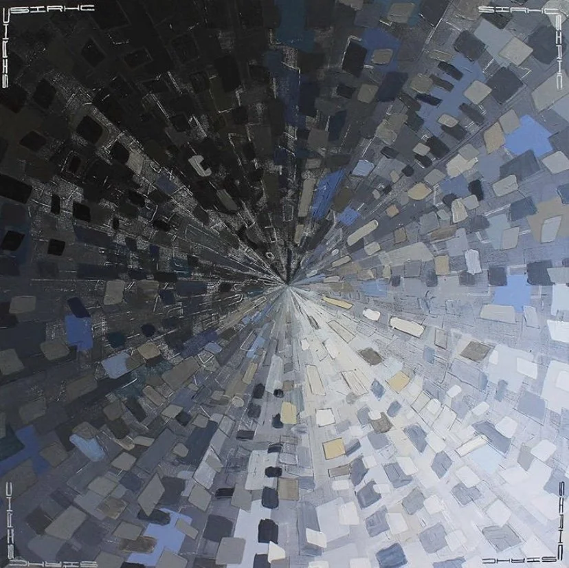 "Untitled Greys," 2016. Acrylic on canvas. 38x38. Private collection.