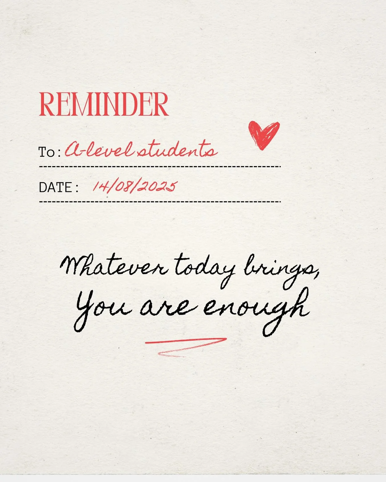 Read this before you judge your A-Level results&hellip;

✨ A-Level Results Day ✨

Today might bring celebration, relief, or a heavy heart- maybe all three at once. However your results look, you are enough.

Grades measure certain things, but they ca