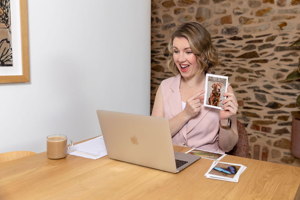 Speech Pathologist conducting a telehealth therapy session.
