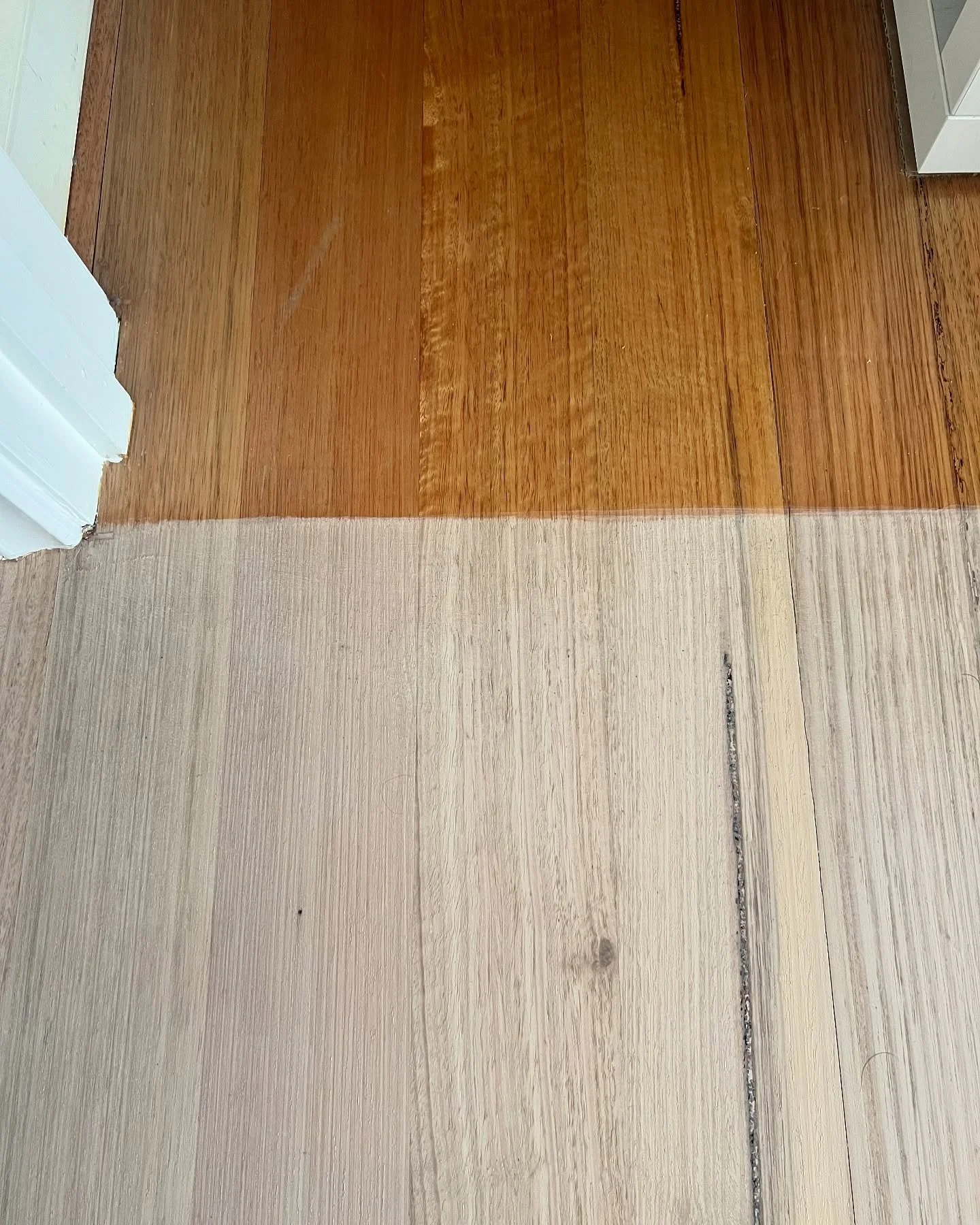 Liming white vs old solvent polyurethane. DM to transform your floor today.