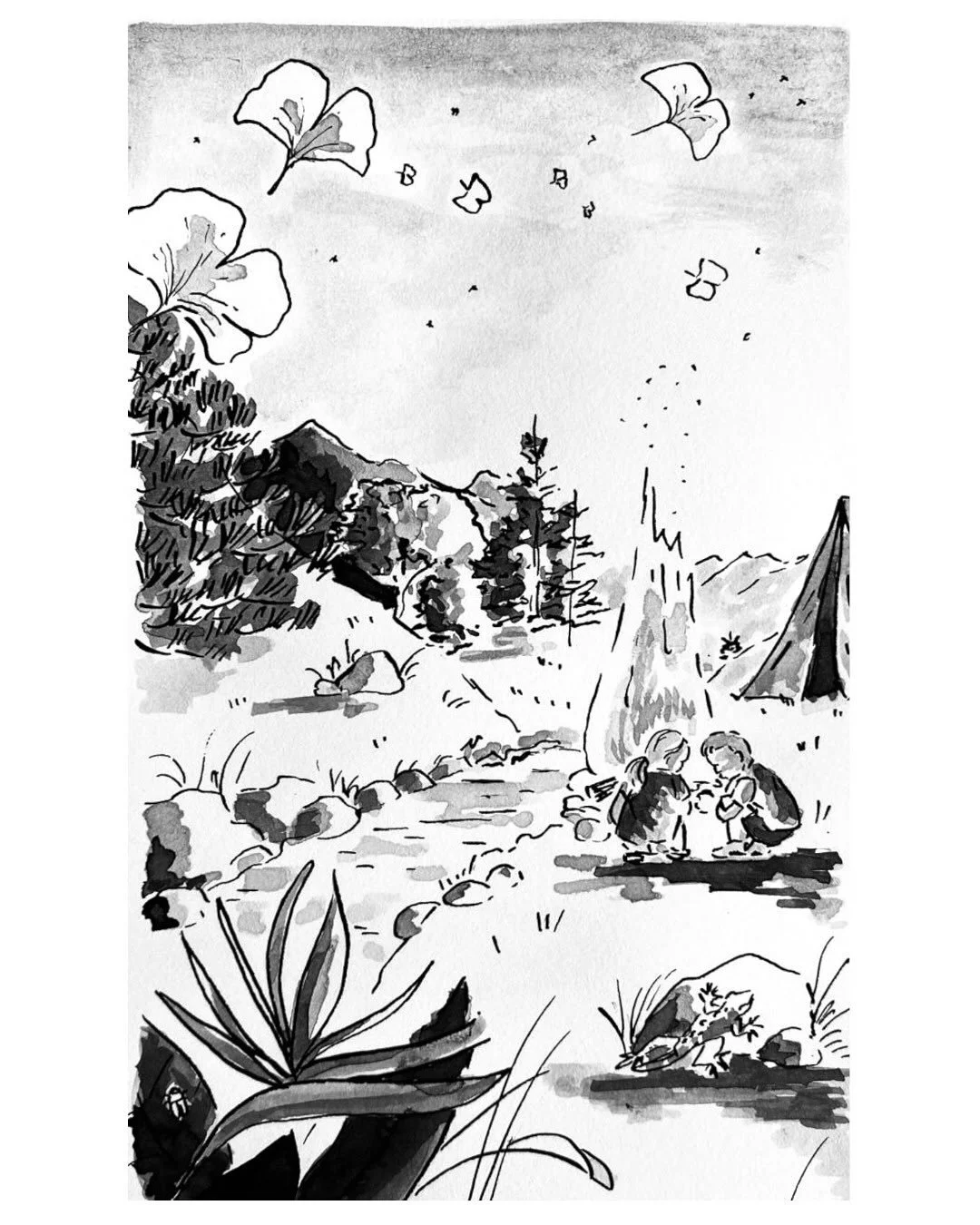 RUPTURE
Très fière et heureuse de vous dévoiler sept illustrations réalisées à l’encre de Chine pour le recueil de poèmes « Rupture » de Raya, publié à compte