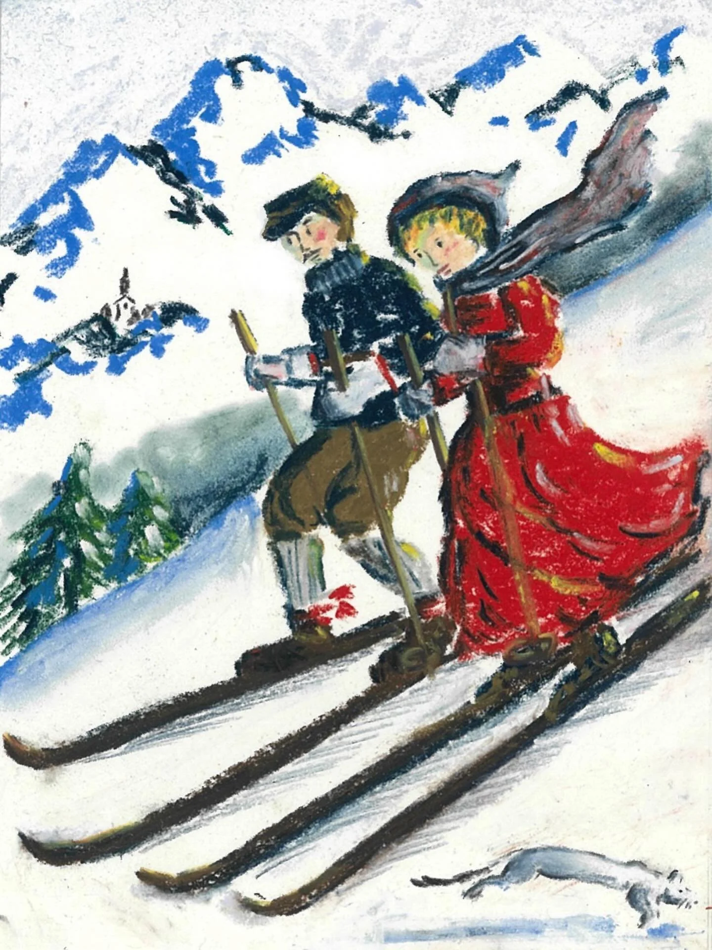 LES PREMIERS SKIEURS

Retour sur les illustrations du dossier sur les sports d&rsquo;hiver r&eacute;alis&eacute;es pour @lepanachemagazine . Voil&agrave; un couple de skieurs de la belle &eacute;poque. Je me suis amus&eacute;e &agrave; chercher les t