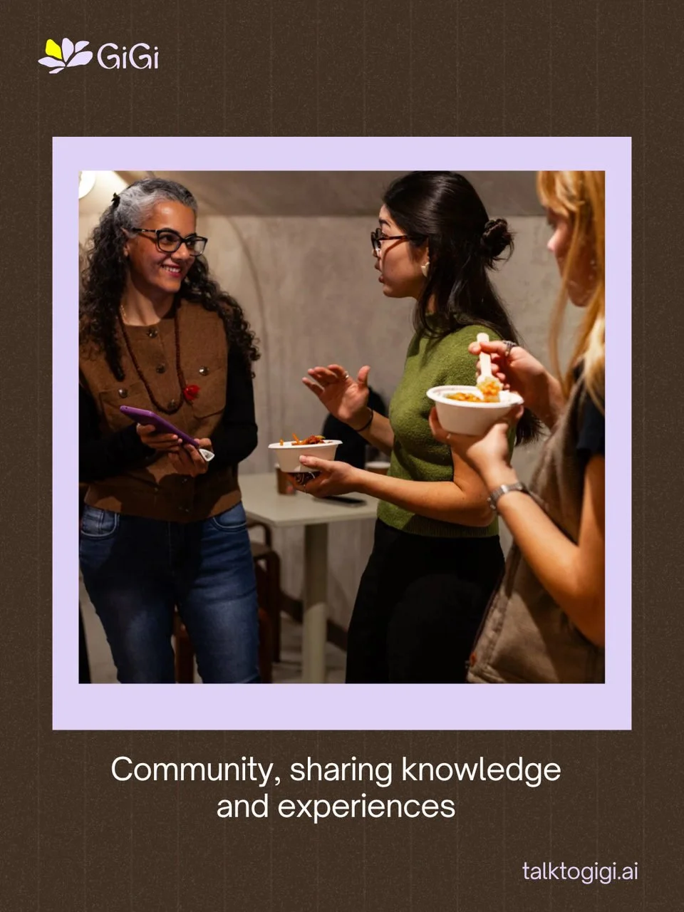 Community, sharing knowledge and experiences about gut health at Tummy Talks by Gigi