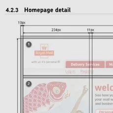 Royal Mail - Landing page wireframes and layout detail