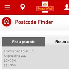 Royal Mail - Site feature - Postcode Finder