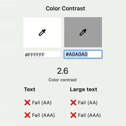 UI contrast checker to check/meet accessibility standards