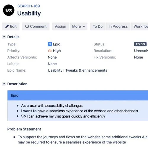 Jira - Accessibility Planning