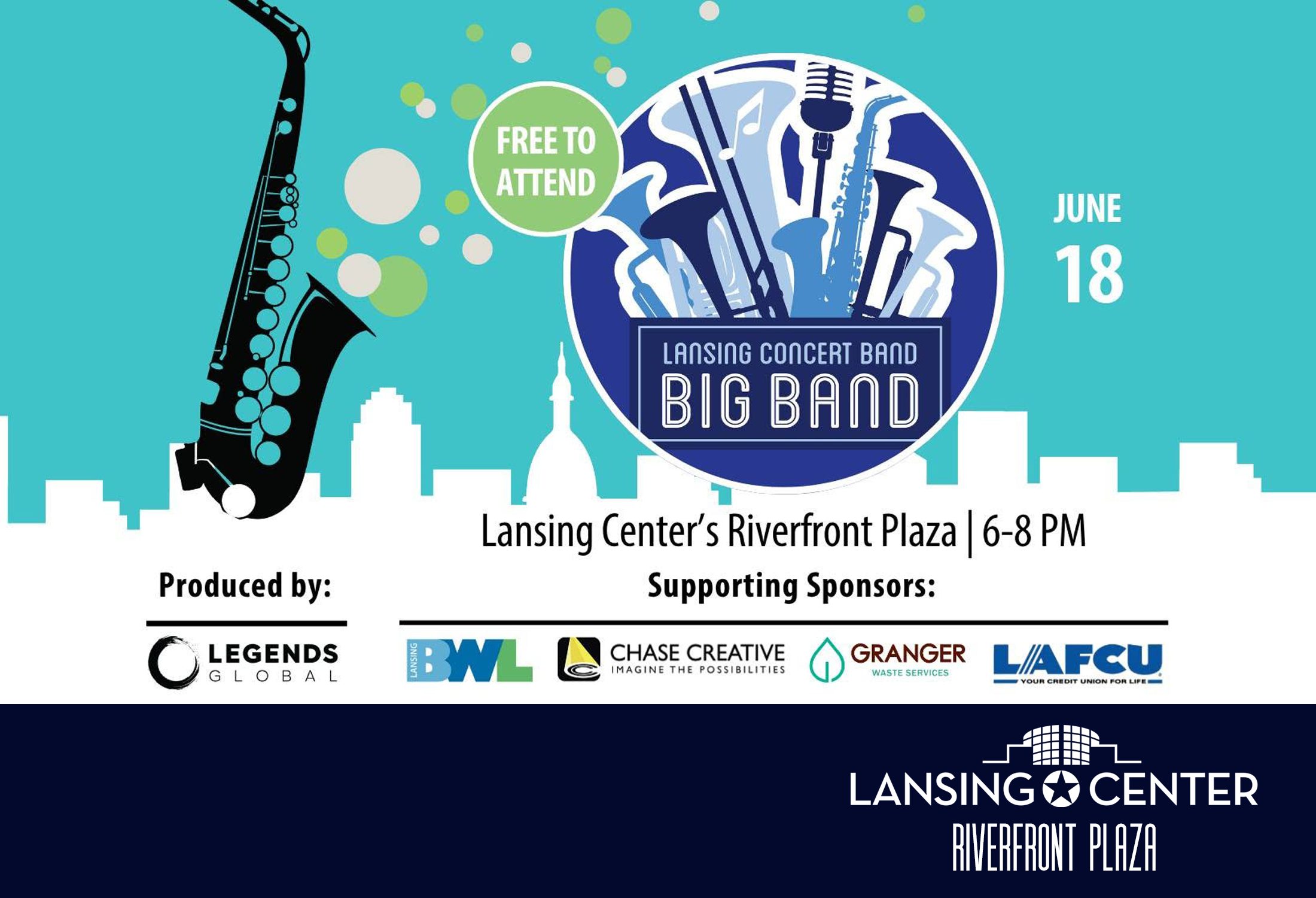Grand Concert Series - Lansing Concert Band: Jazz Big Band - Riverfront Plaza