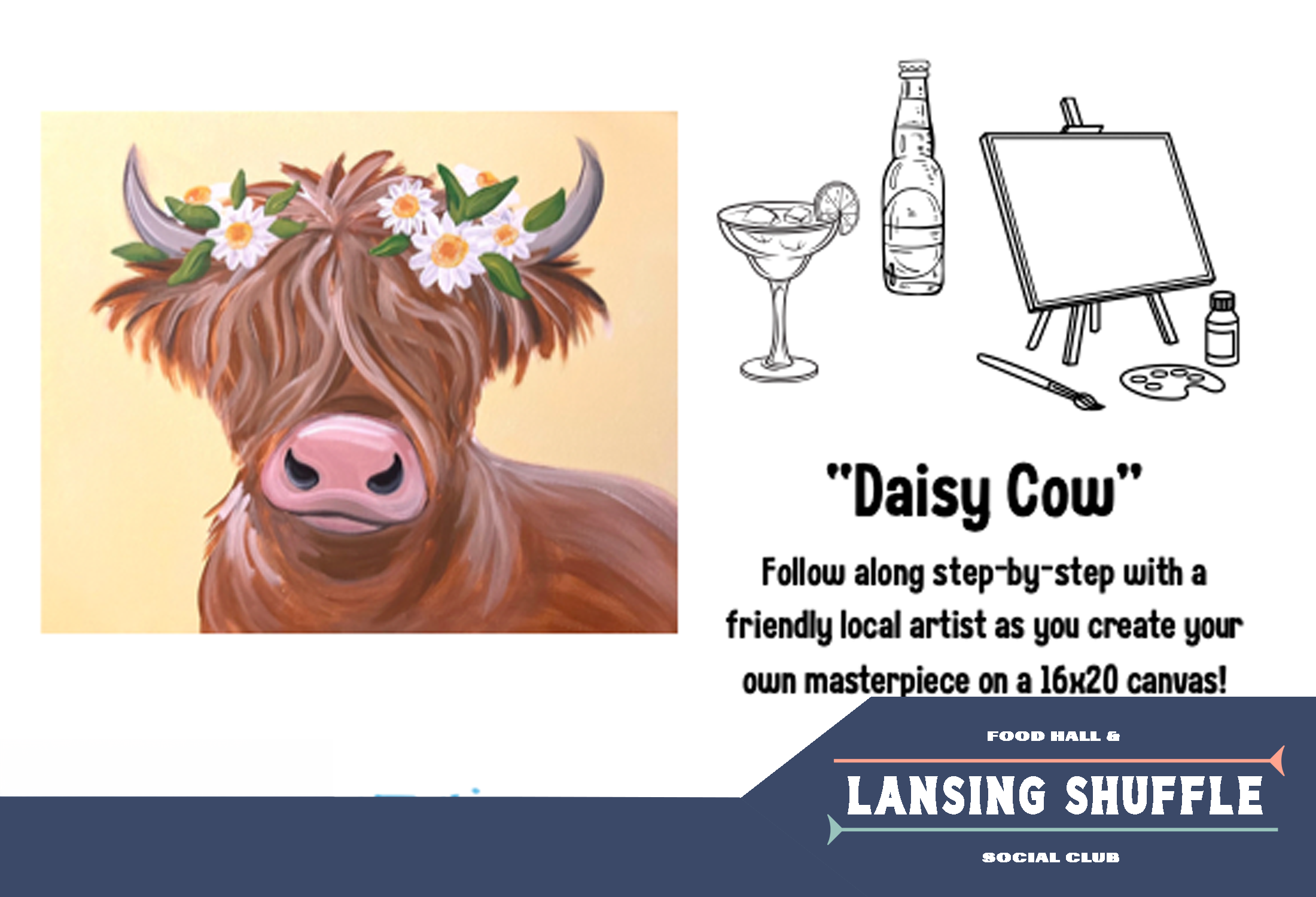 Daisy Cow Paint &amp; Sip - Lansing Shuffle
