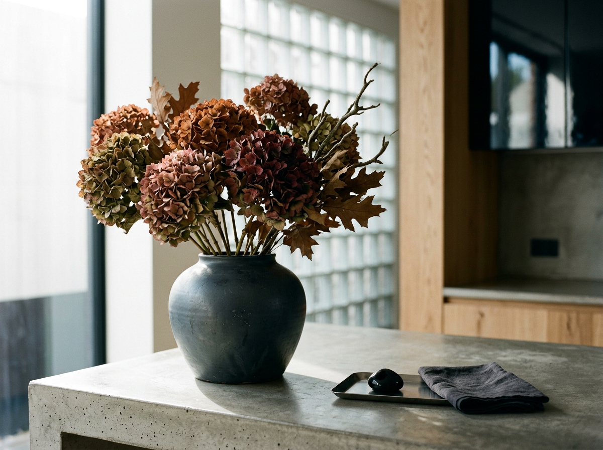 Real Faux Artificial Hydrangea Flower