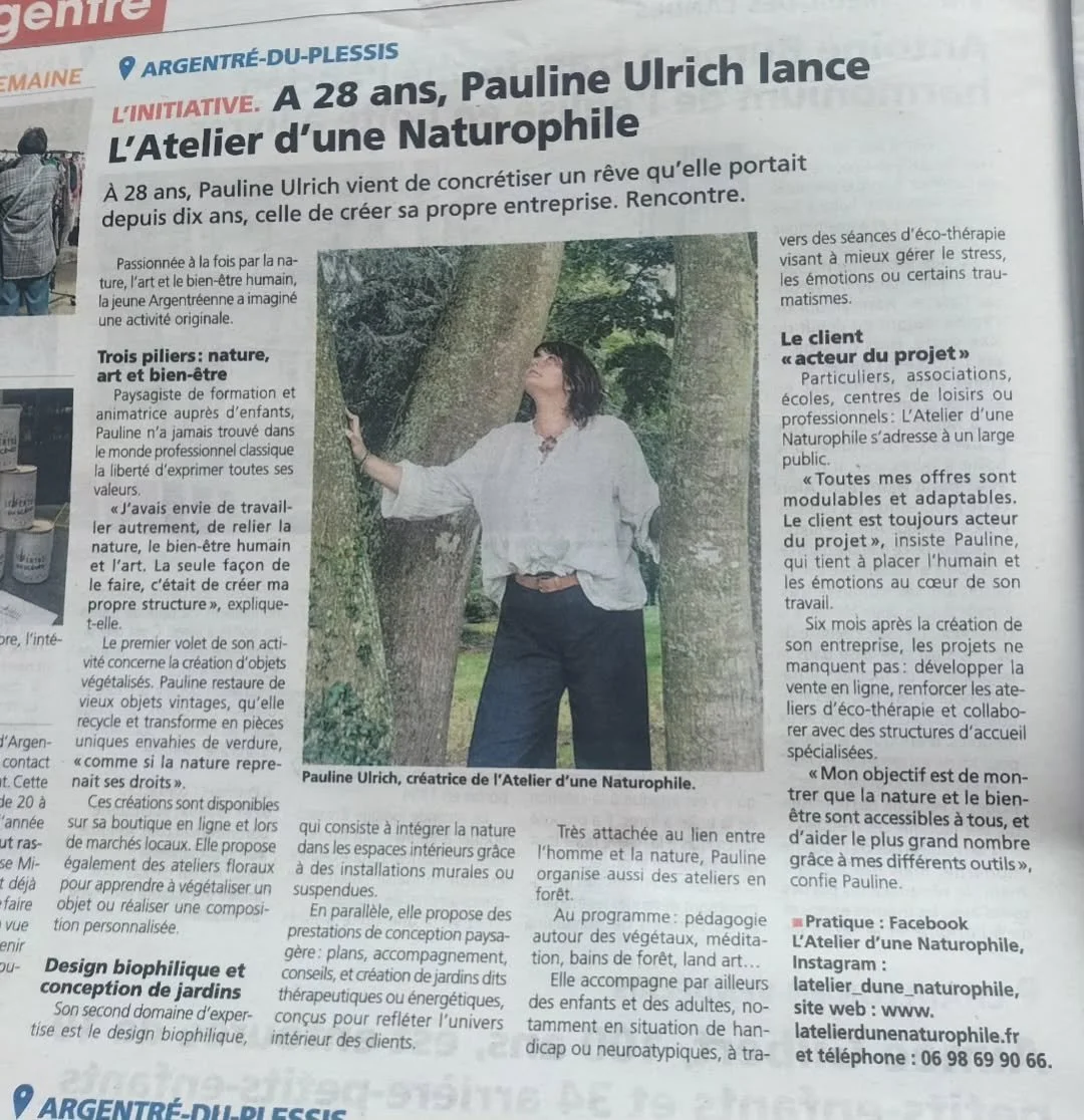 🌿✨ &Agrave; l&rsquo;honneur dans le journal ! ✨🌿

Je suis ravie de partager avec vous que L&rsquo;atelier d&rsquo;une Naturophile a &eacute;t&eacute; mis &agrave; l&rsquo;honneur dans le journal local ! 📰💚 Un grand merci pour cette belle reconnai