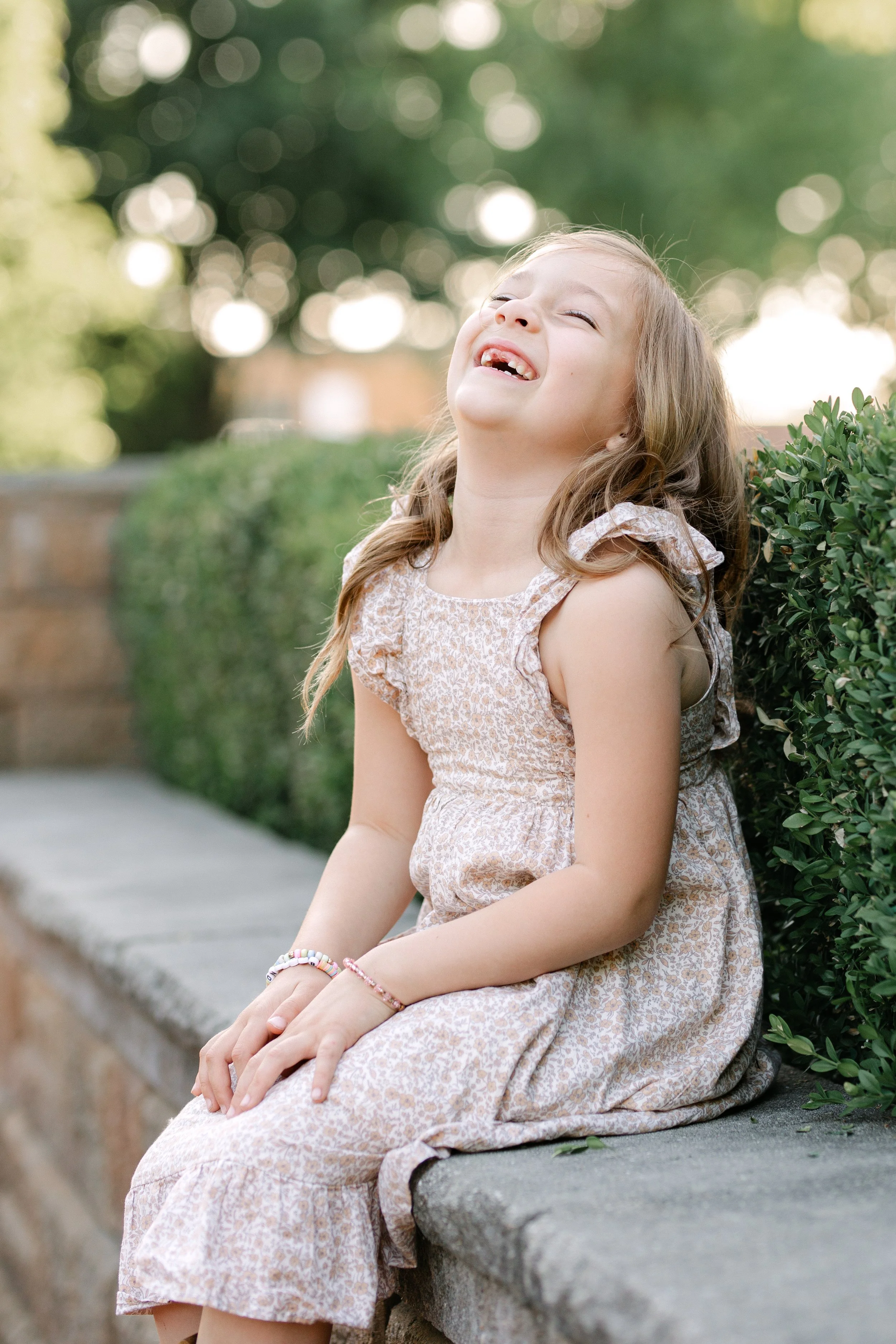 portrait of a little girl taken by Christi Lynn Photography in downtown Arlington Heights