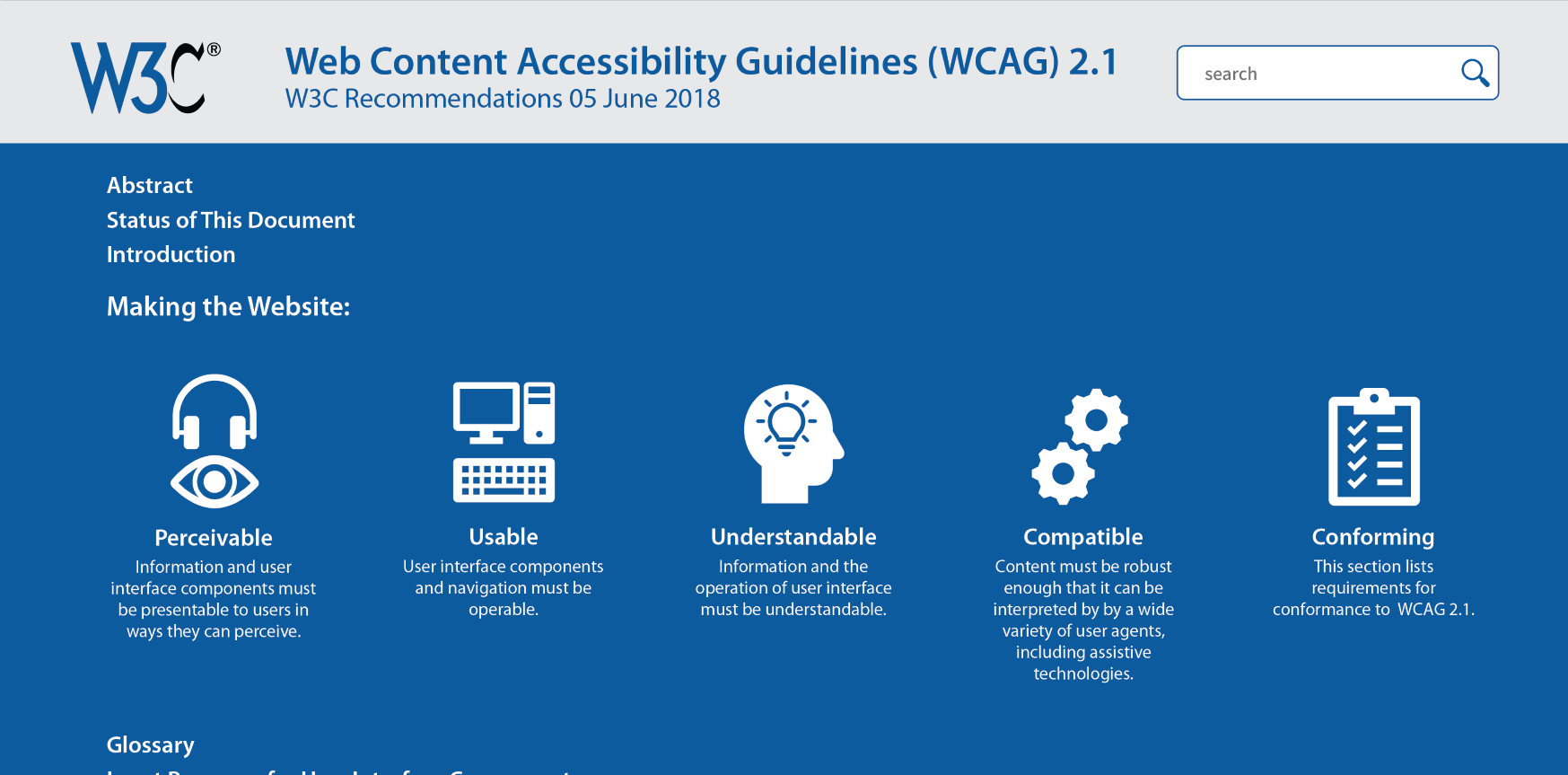 A Figma mockup of a potential revision for a WCAG website.