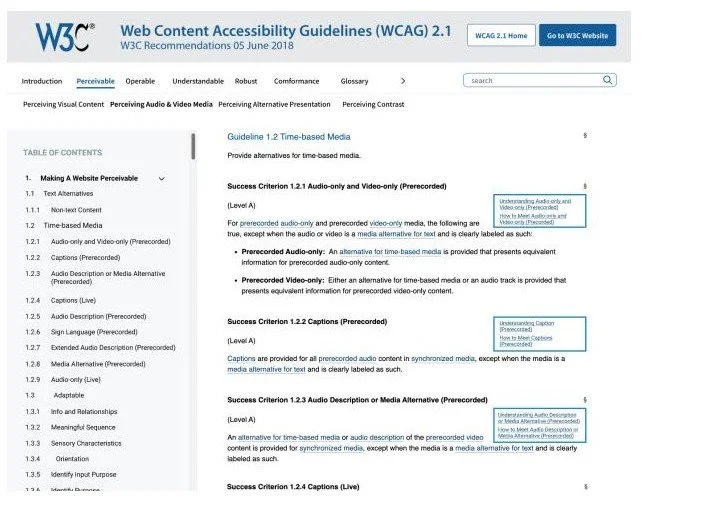 Figma mockup of WCAG details with more visual hierarchy applied.