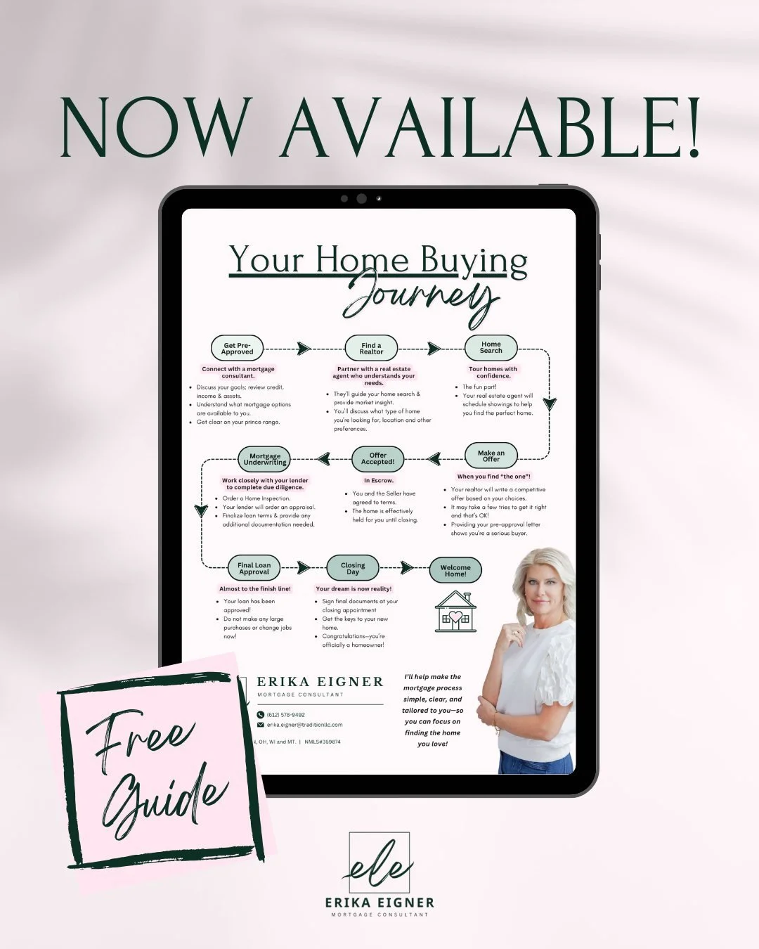 I&rsquo;m so excited to share my new resource: 𝗧𝗵𝗲 𝗛𝗼𝗺𝗲 𝗕𝘂𝘆𝗲𝗿&rsquo;𝘀 𝗝𝗼𝘂𝗿𝗻𝗲𝘆 &ndash; a simple, easy-to-digest breakdown of the steps from getting pre-approved for your mortgage to closing day (and getting the keys to your dream h