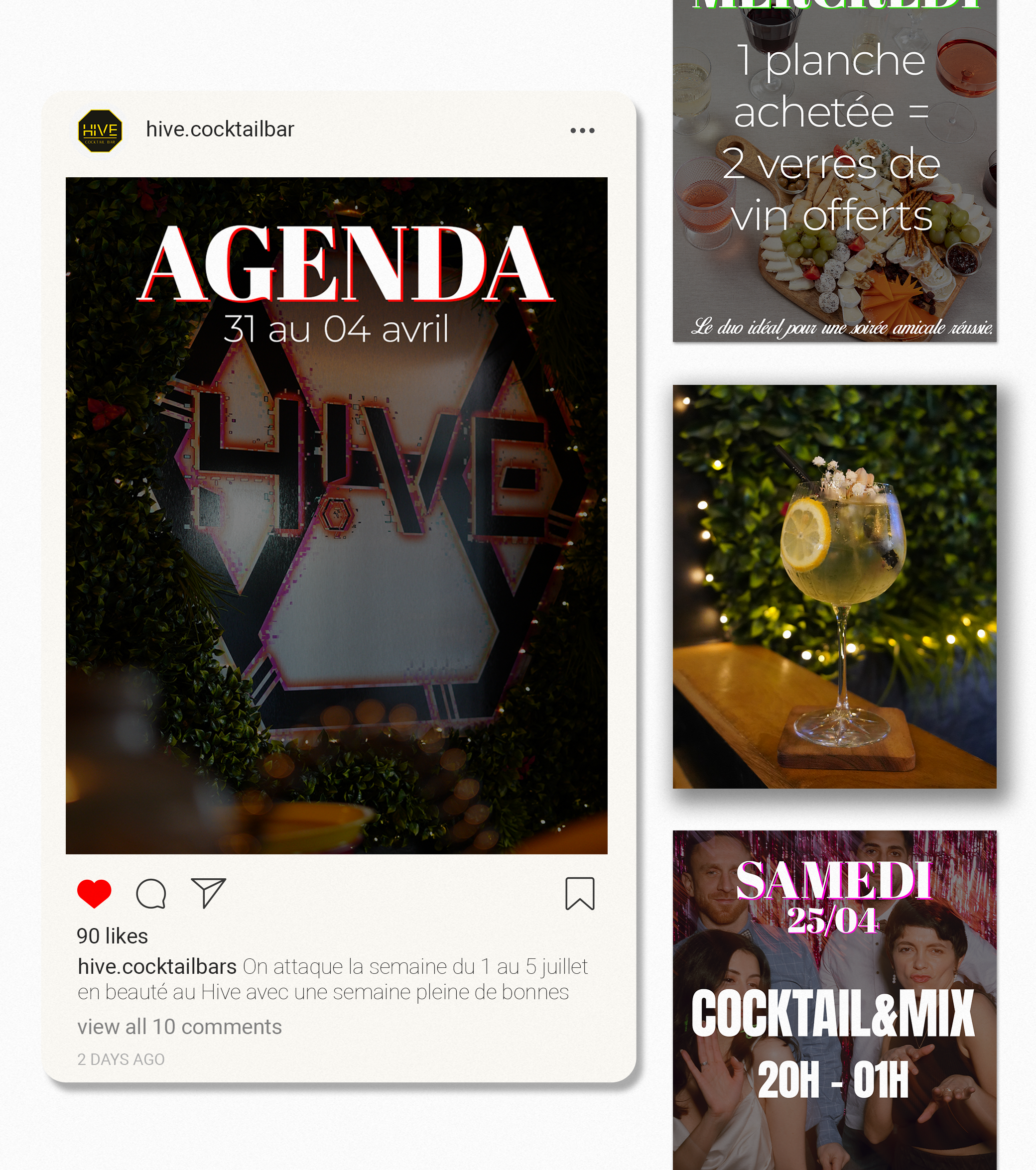 Mockup gestion réseaux sociaux Hive - Saint Etienne 42
