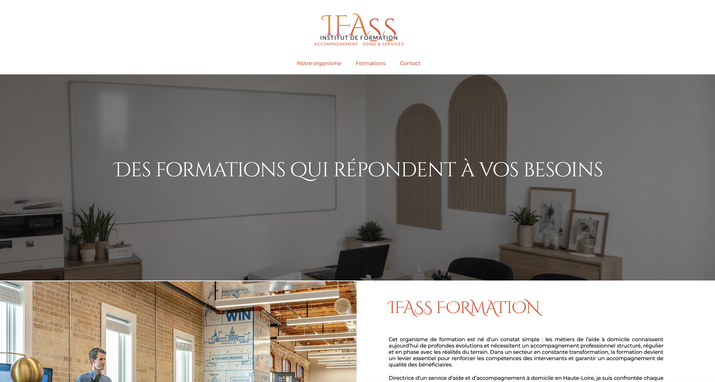 Capture d'écran site internet IFASS