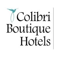 Logo of Colibrí Boutique Hotels with a stylized hummingbird above the text.