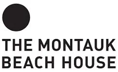 Logo for The Montauk Beach House featuring a black circle and bold black text.