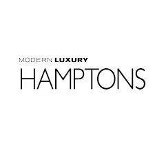 Modern luxury Hamptons logo with black and gray text on a white background.