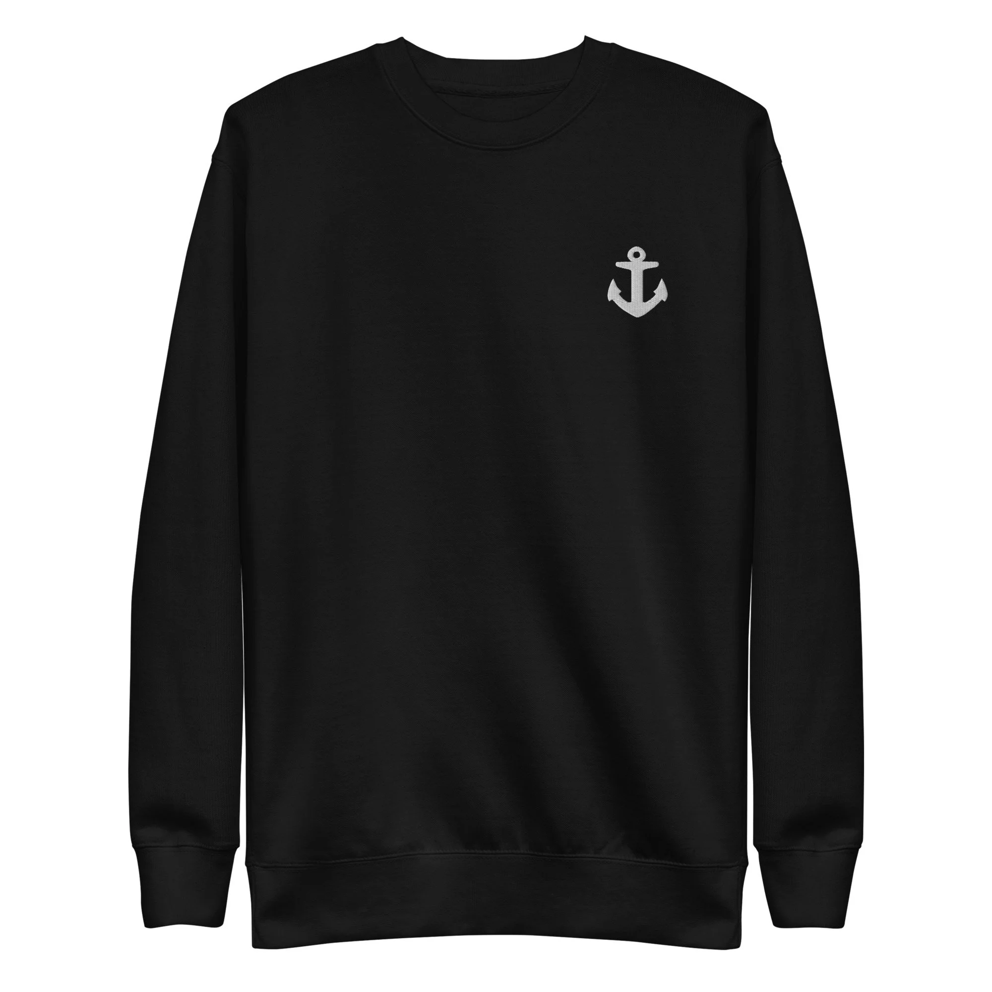 Unisex Premium Cotton Sweatshirt with embroidered Anchor