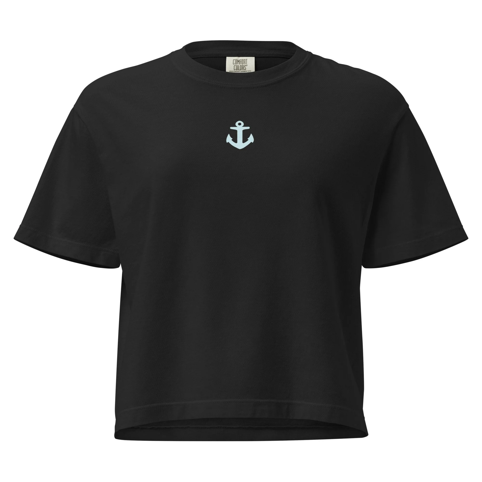 Women’s heavyweight boxy t’shirt with anchor
