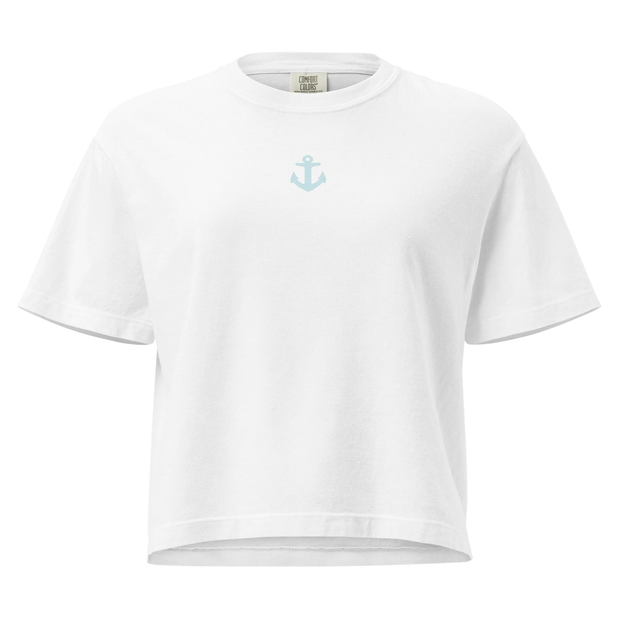 Women’s heavyweight boxy t’shirt with anchor