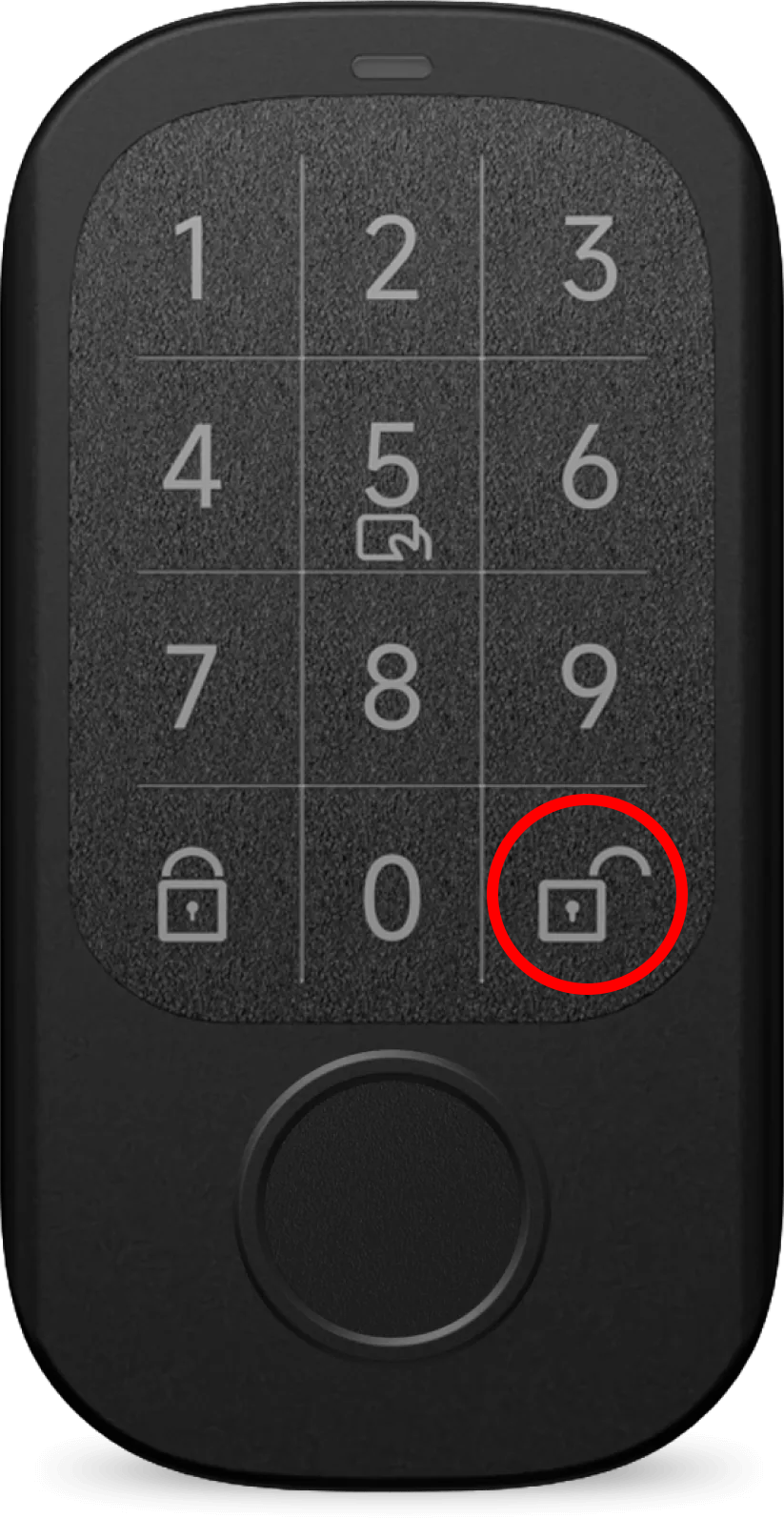 “Unlock" button on the keypad