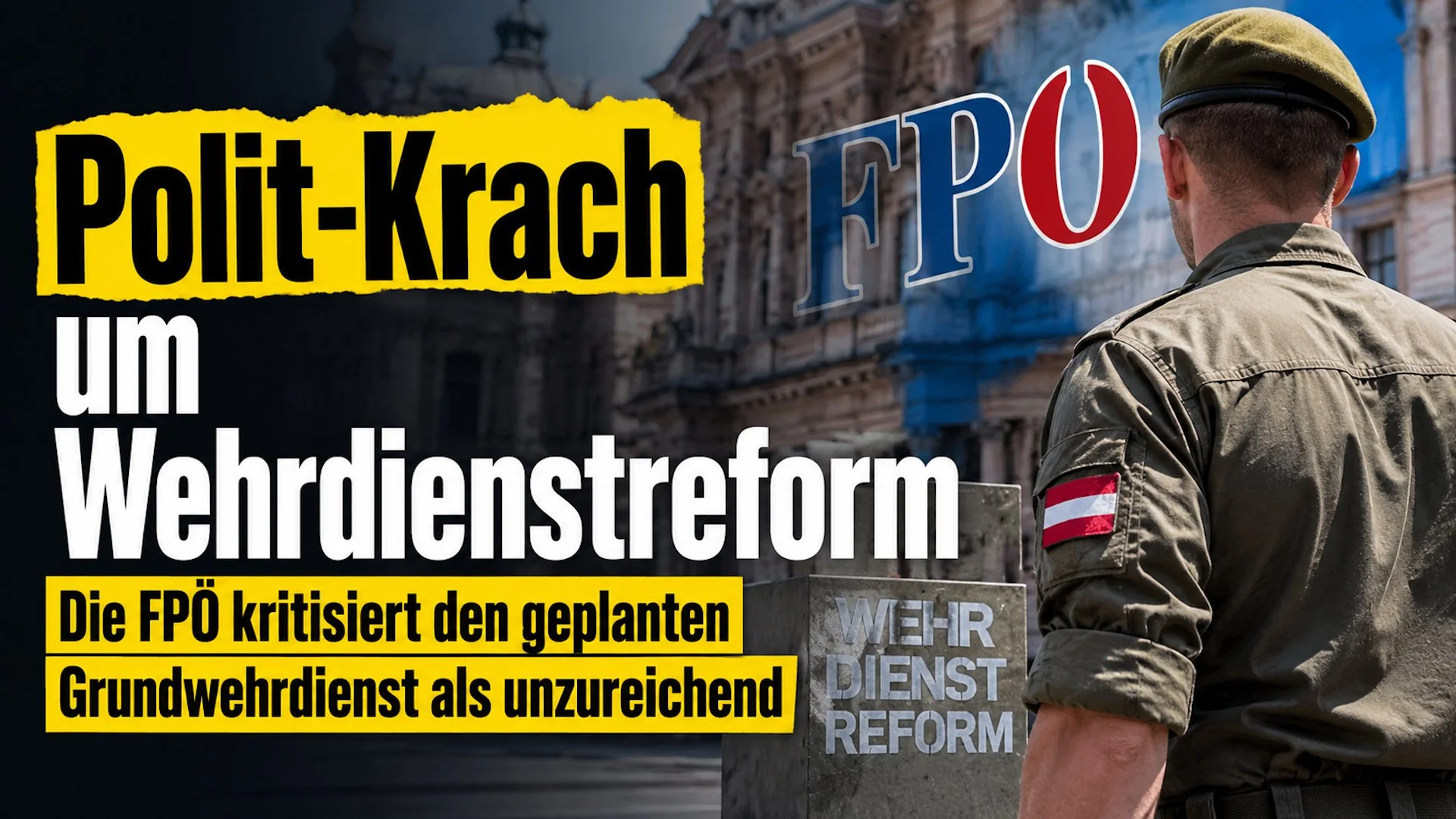 Polit-Krach um Wehrdienstreform - Die FPÖ kritisiert den geplanten Grundwehrdienst als unzureichend