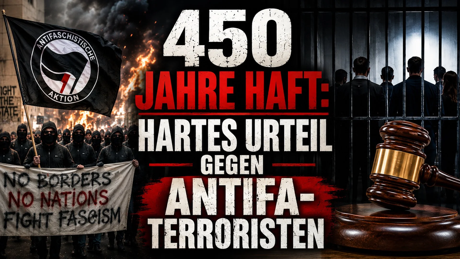 450 Jahre Haft: Hartes Urteil gegen Antifa-Terroristen