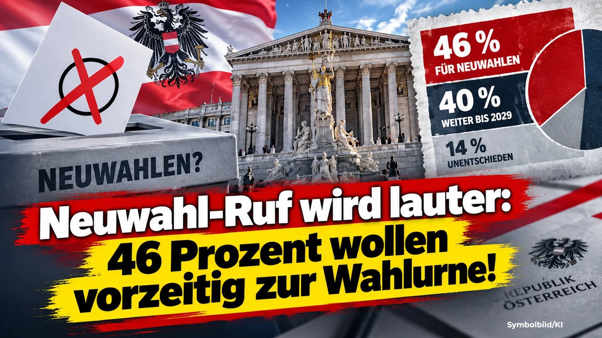 Neuwahl-Ruf wird lauter: 46 Prozent wollen vorzeitig zur Wahlurne!