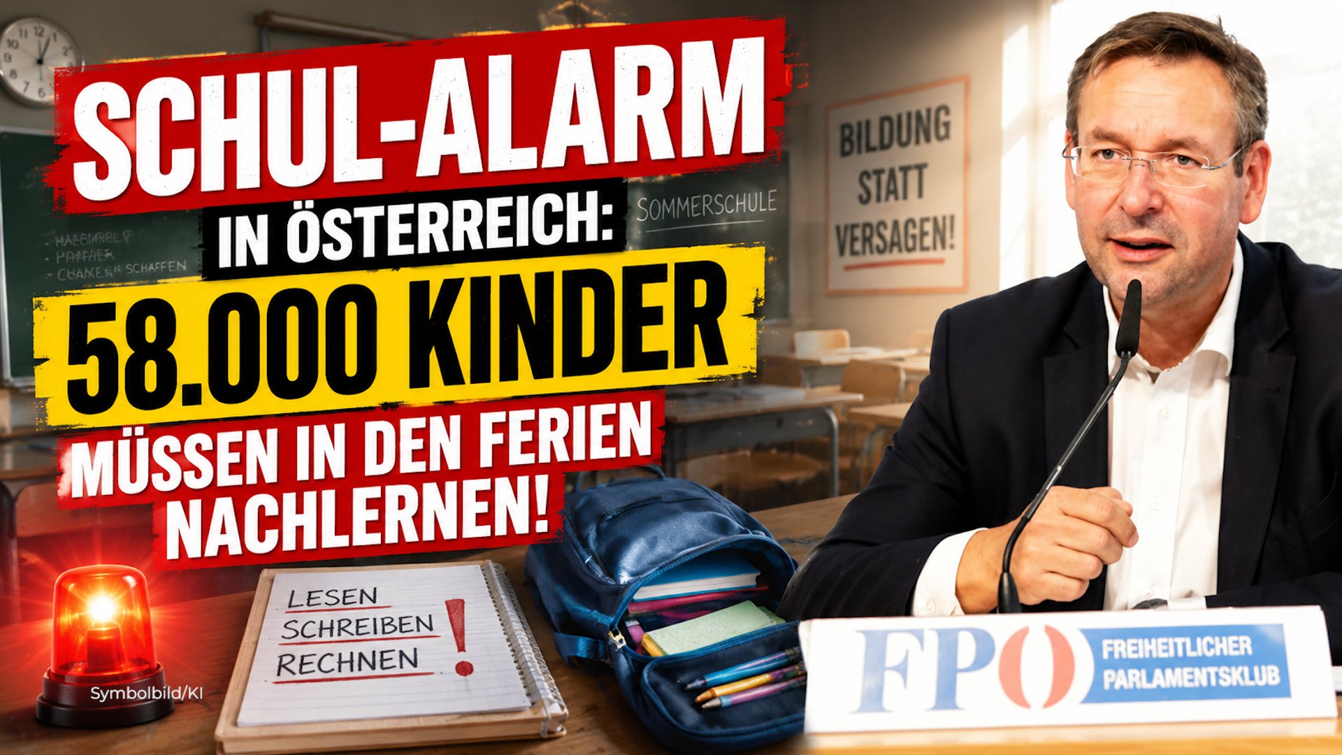 Schul-Alarm in Österreich: 58.000 Kinder müssen in den Ferien nachlernen!