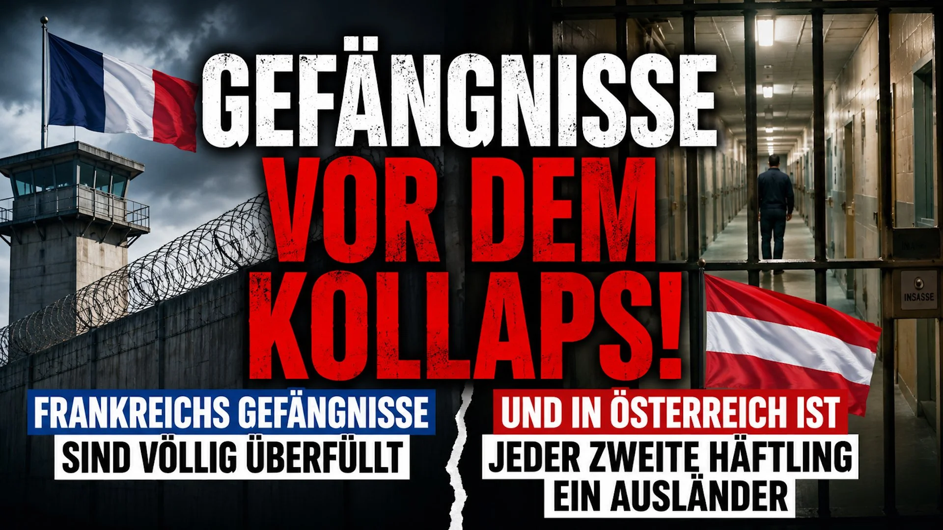 Gefängnisse vor dem Kollaps! - Frankreichs Gefängnisse sind völlig überfüllt und in Österreich ist jeder zweite Häftling ein Ausländer