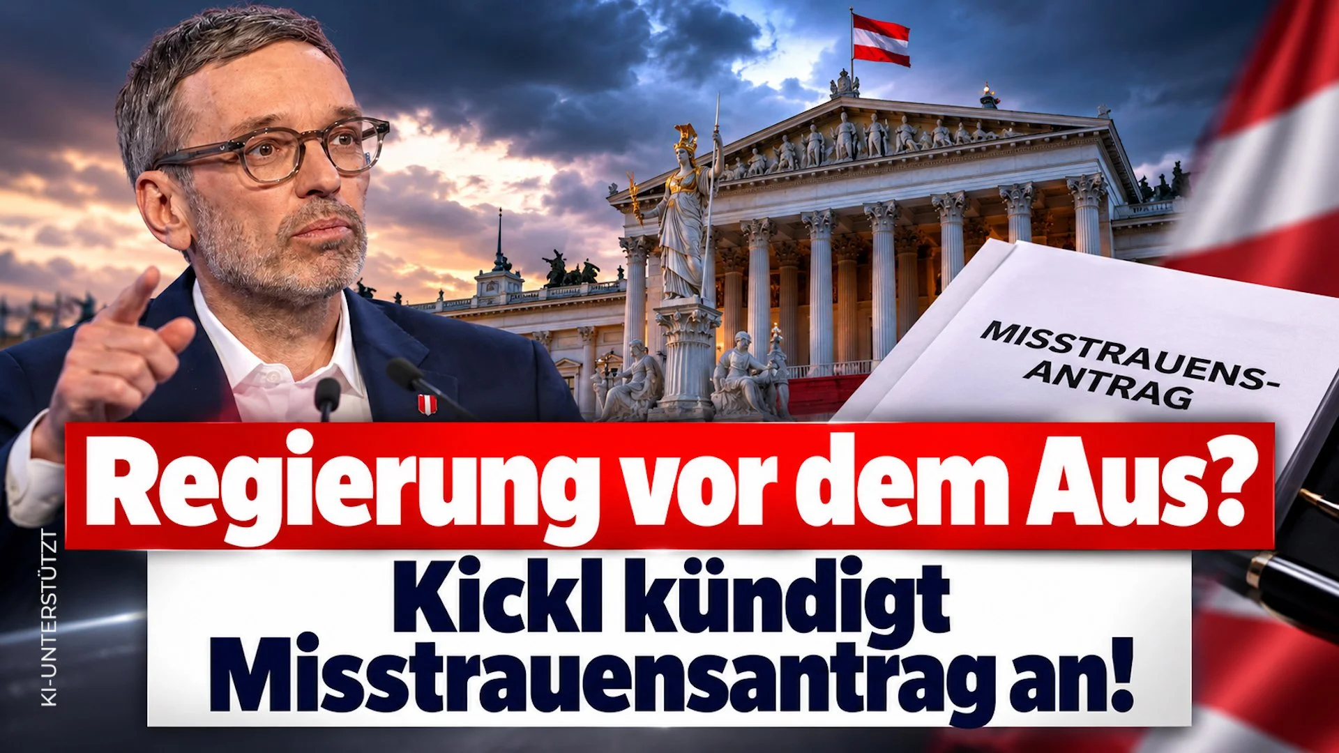 Regierung vor dem Aus? Kickl kündigt Misstrauensantrag an!