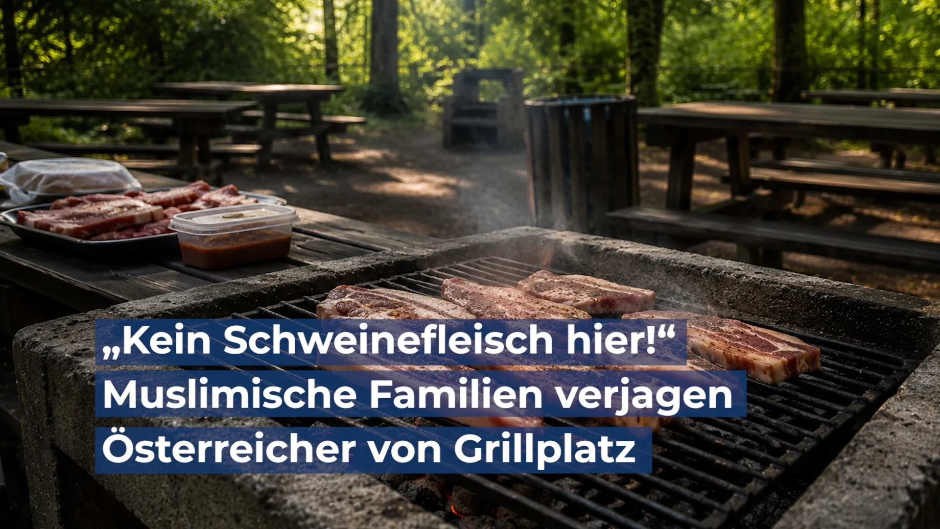 „Kein Schweinefleisch hier!“ - Muslimische Familien verjagen Österreicher von Grillplatz