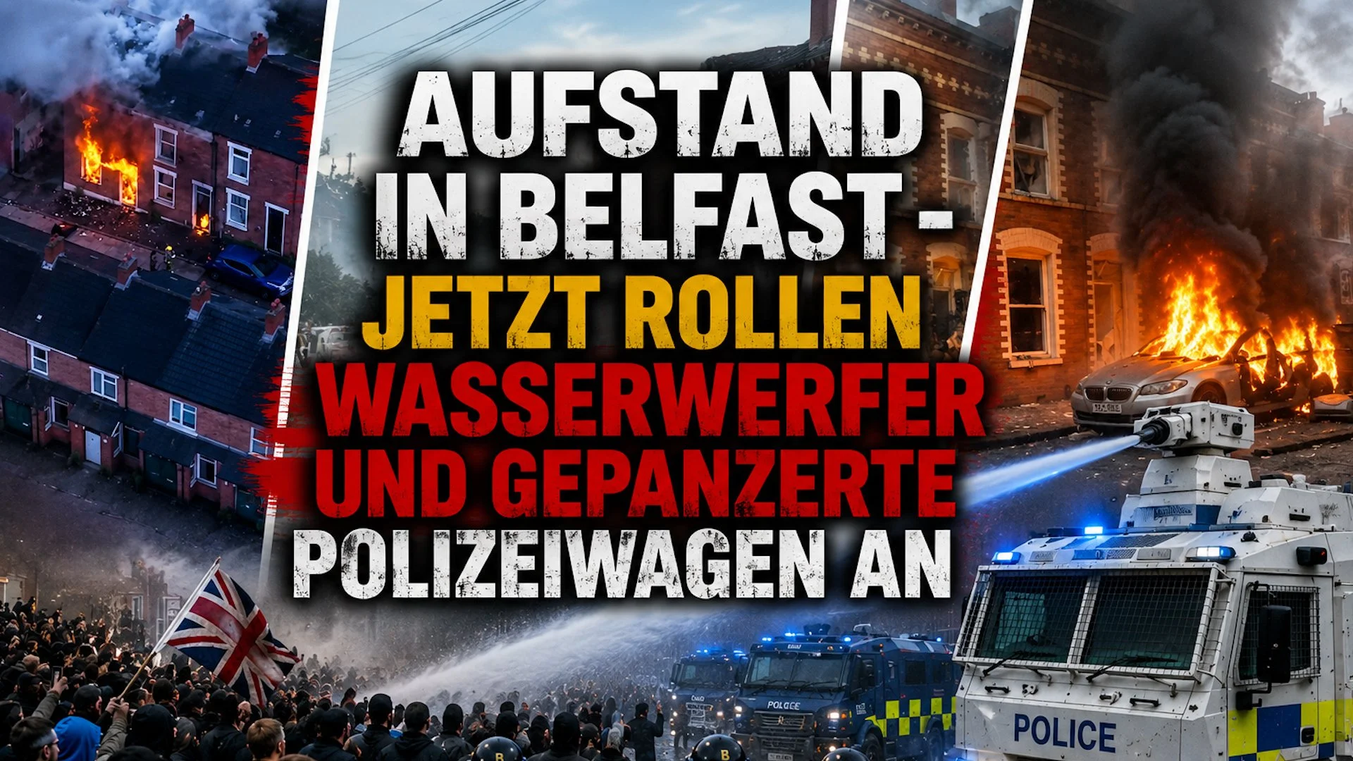 Aufstand in Belfast - Jetzt rollen Wasserwerfer und gepanzerte Polizeiwagen an